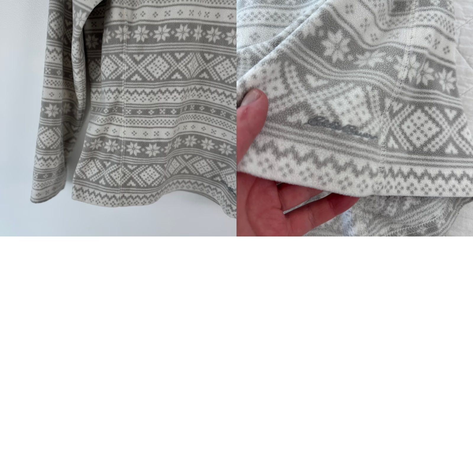 Eddie Bauer Eddie Bauer Womens Gray White Fair Isle Fleece 1/4 Zip Pullover Jacket M FH16 Size M / US 6-8 / IT 42-44 - 9 Thumbnail