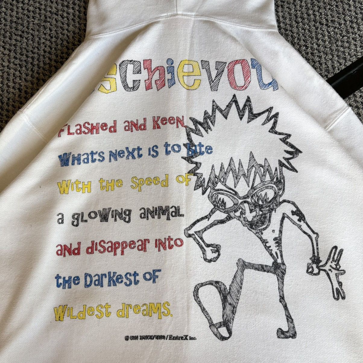 Japanese Brand Mischievous White Graphic Print Sweaters Size US L / EU 52-54 / 3 - 3 Thumbnail