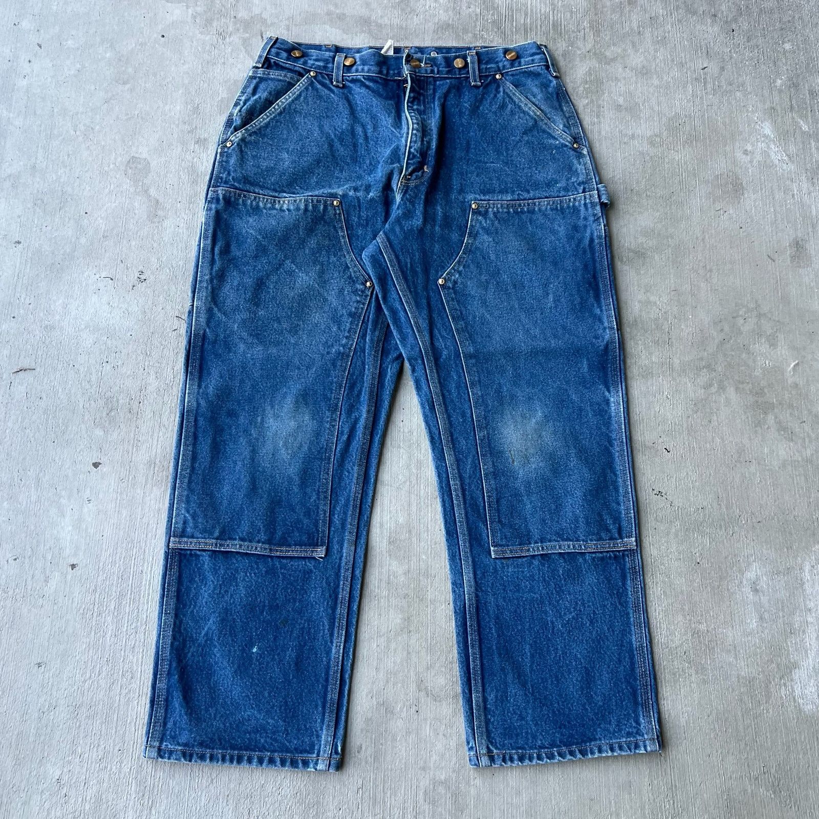 Carhartt × Vintage Carhartt denim blue jean double knee work carpenter pants Size US 34 / EU 50 - 1 Thumbnail