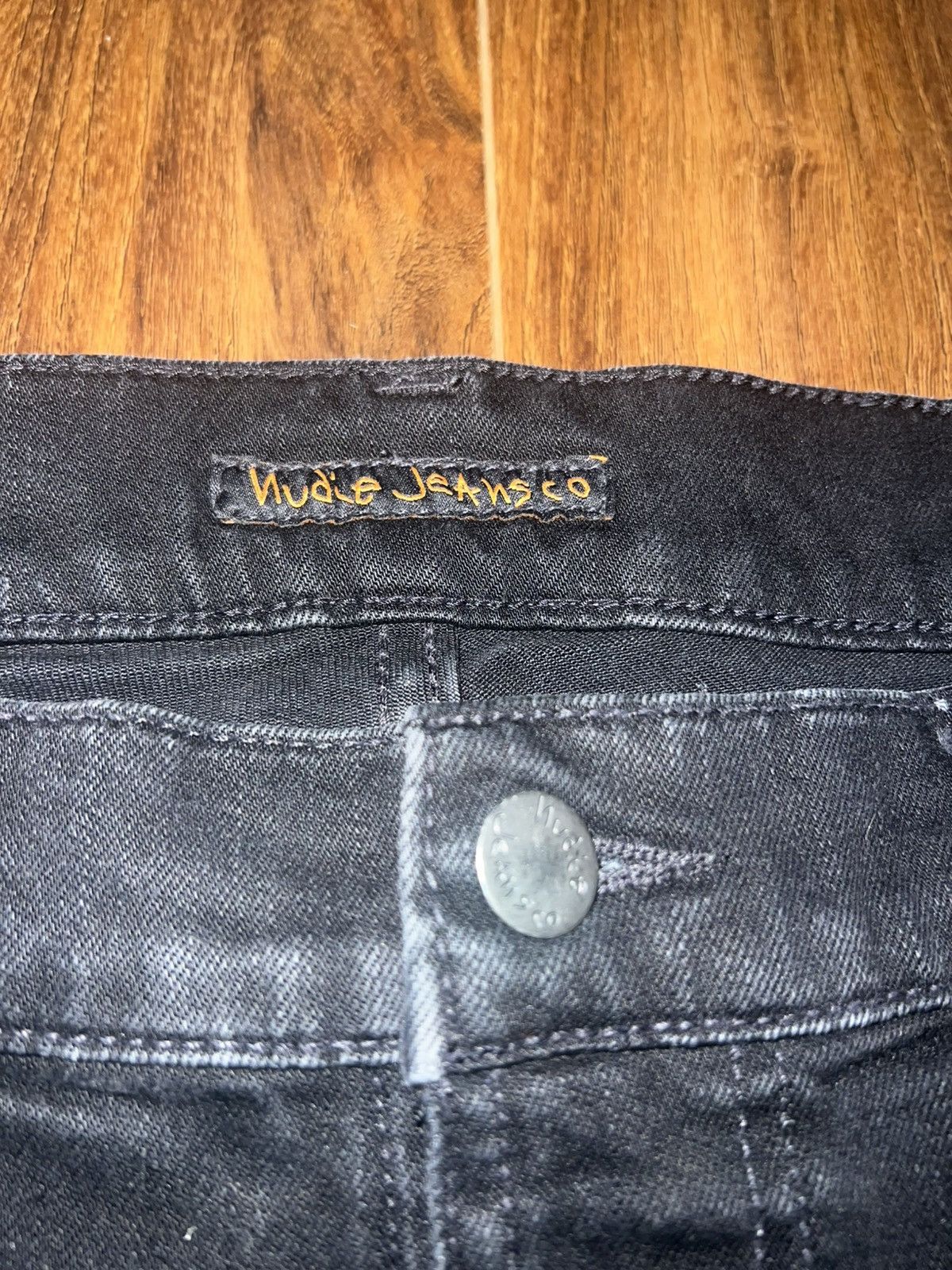 Nudie Jeans 1006533 Nudie Lean Dean Black Star Jeans Size US 34 / EU 50 - 8 Thumbnail