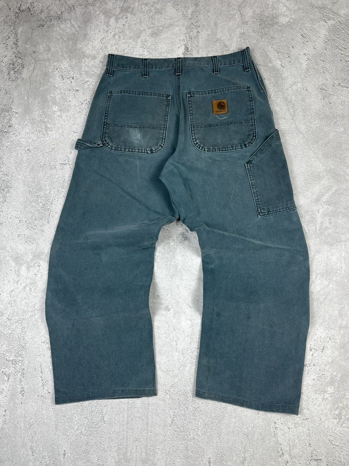 Carhartt Vintage Carhartt faded Hunter Green carpenter pants B24 HTG Size US 33 - 5 Thumbnail