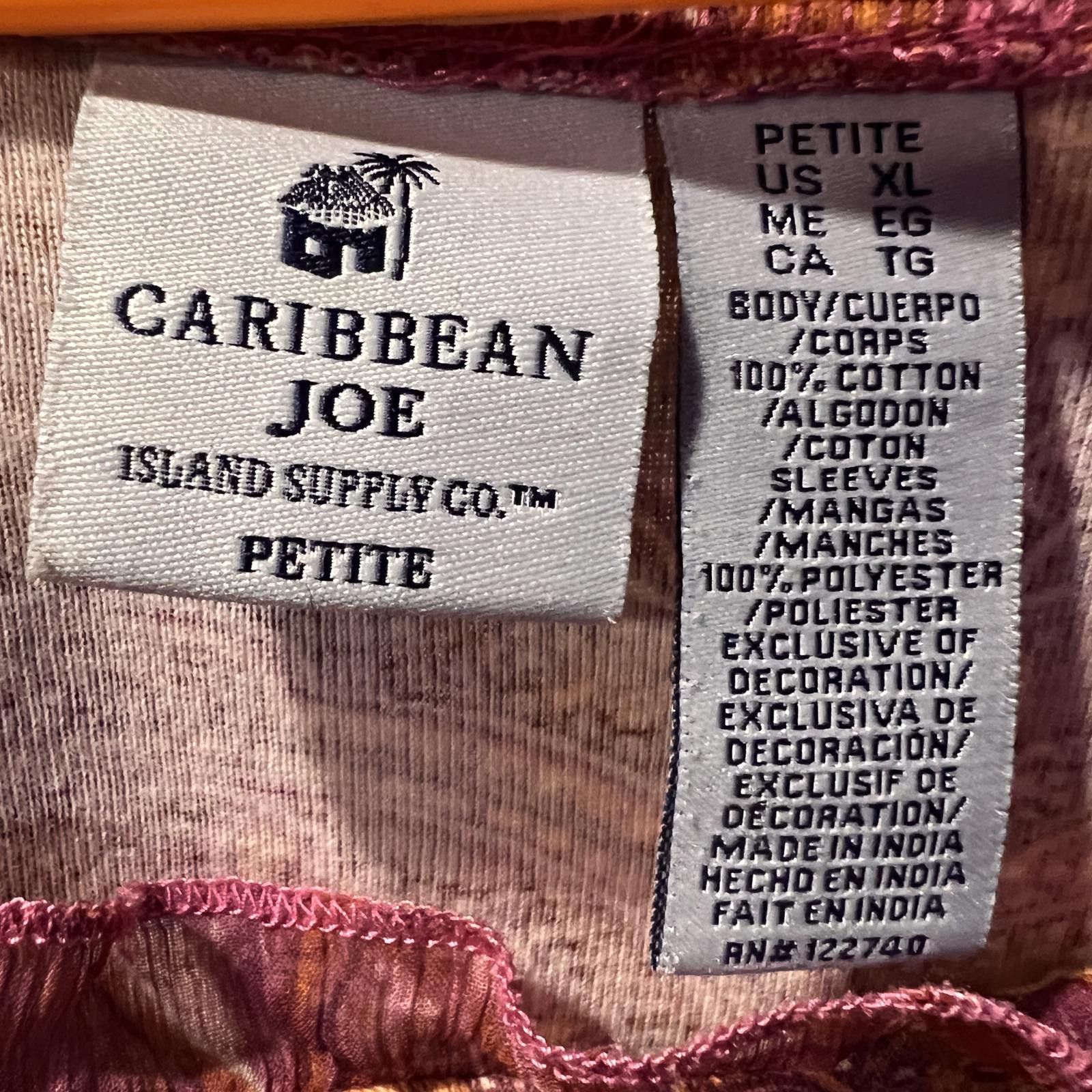 Other Caribbean Joe Petite Women's Tunic Top XL Size XL / US 12-14 / IT 48-50 - 3 Thumbnail