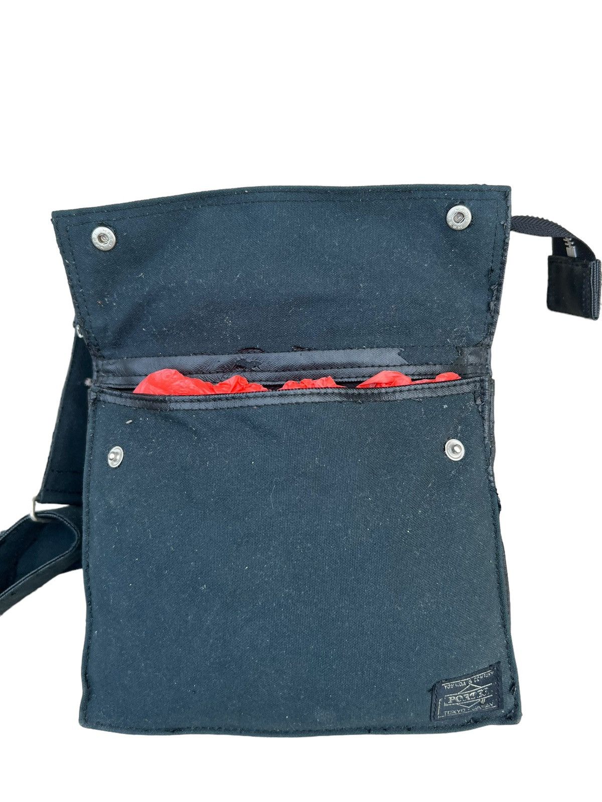 Japanese Brand Vintage Porter Yoshida Japan Peel Off PU Coated Distress Bag Size ONE SIZE - 13 Thumbnail