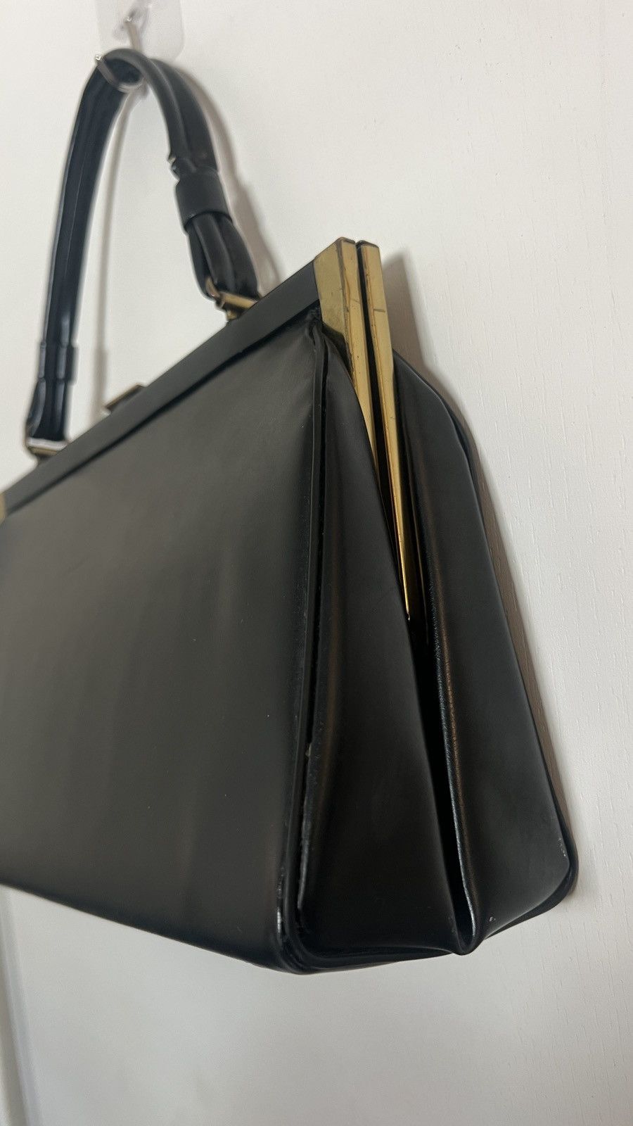 Other 1950s Vintage Era Dubette New York Black Leather Handbag Size ONE SIZE - 5 Thumbnail