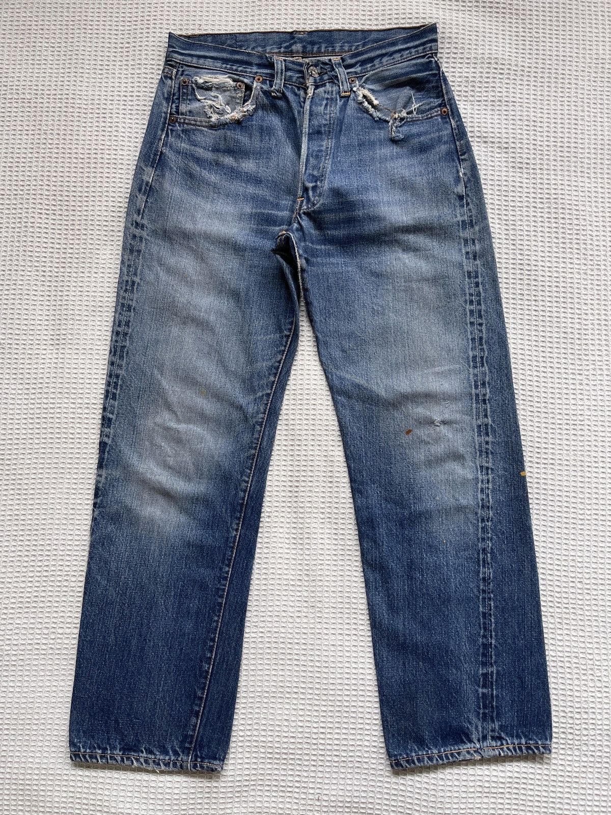 Levi's True Vintage🔥60s Levis 501 Big E Hidden Rivet Selvedge Jeans Size US 30 / EU 46 - 2 Thumbnail