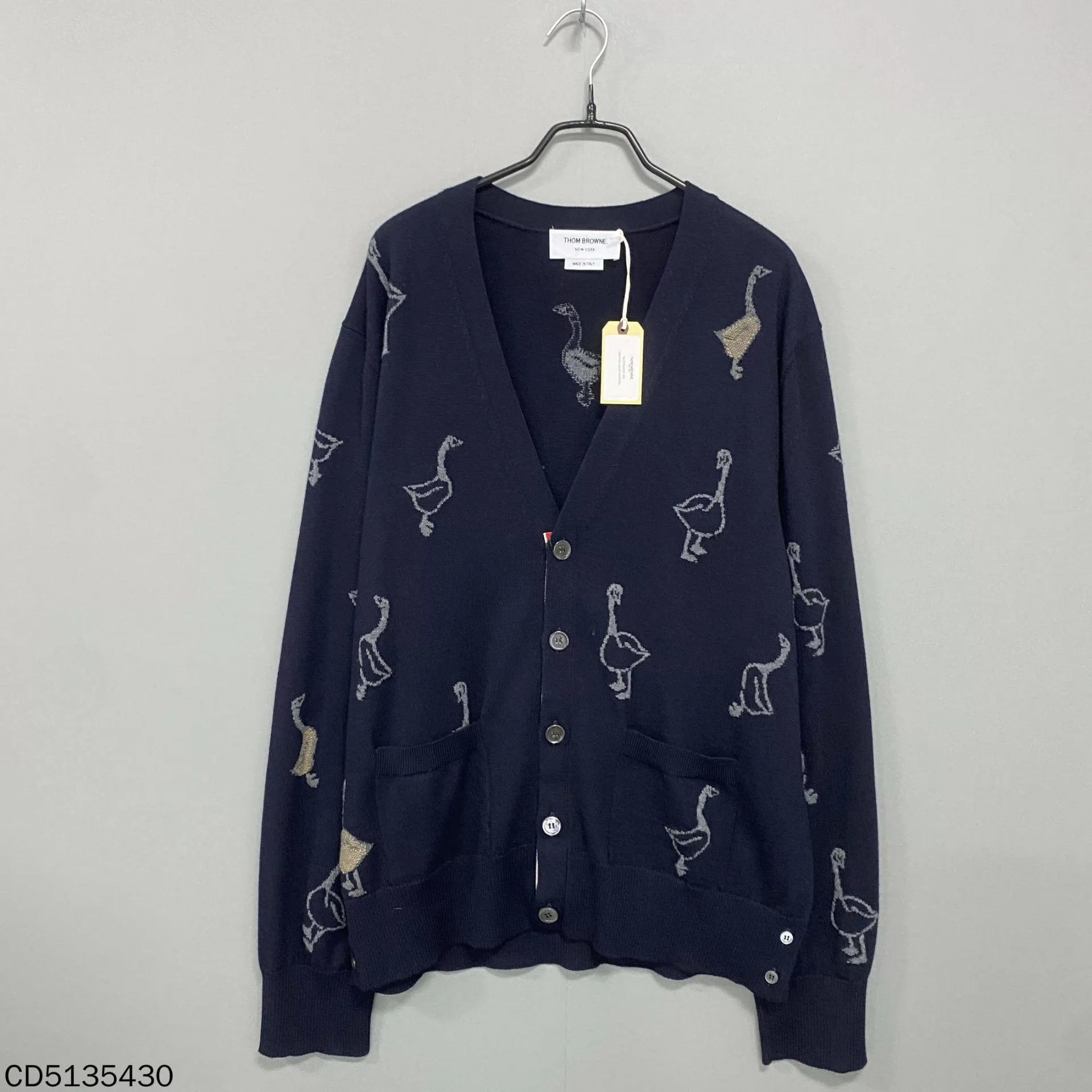 Thom Browne Thom Browne 25 knit cardigan V-neck intarsia navy size 4 Size US XL / EU 56 / 4 - 1 Thumbnail