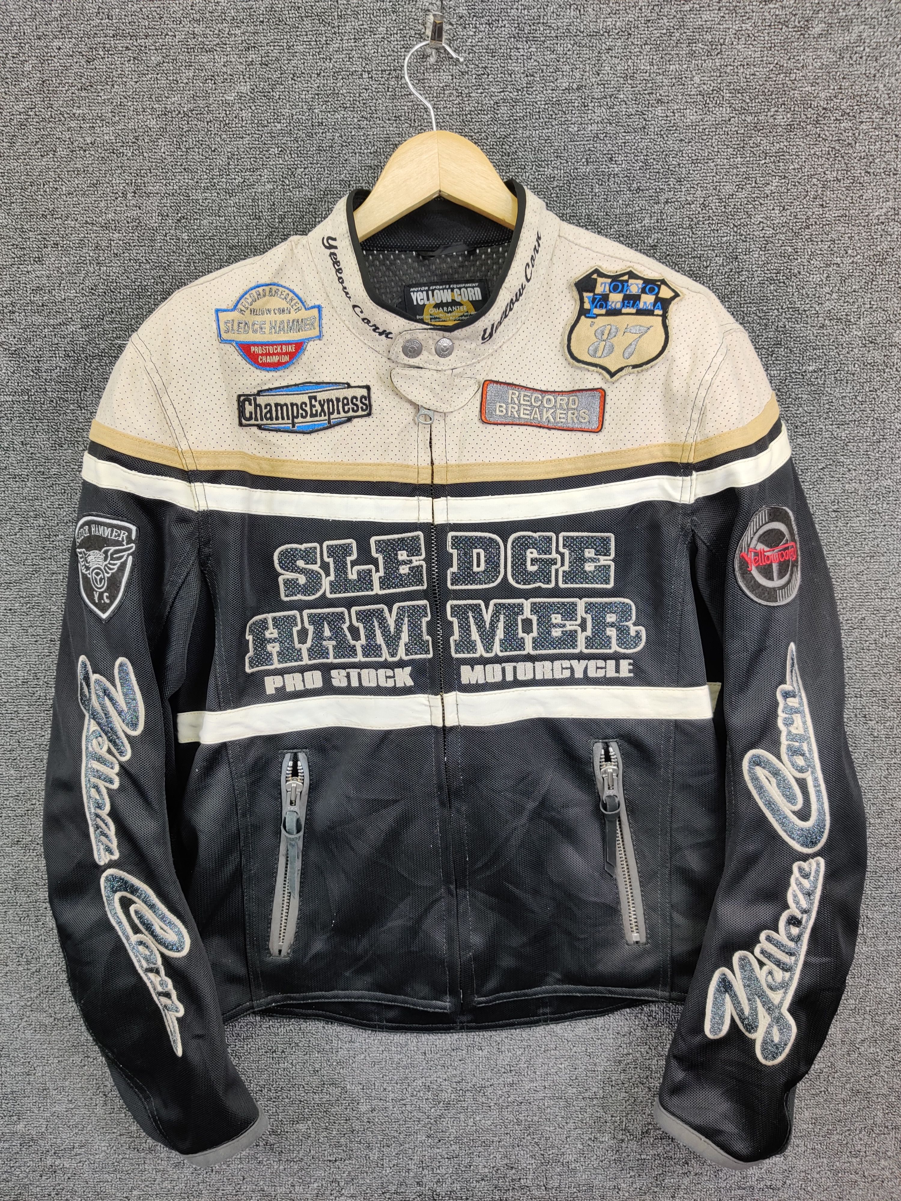 Vintage Yellow Corn Sledge Hammer Motorcycle Racing Jacket