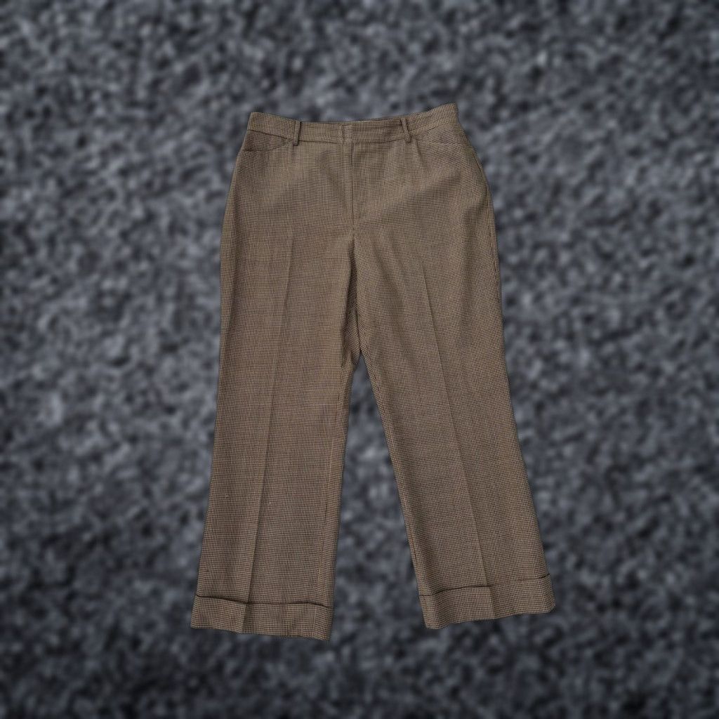 Lauren Ralph Lauren Women's Wide Leg Houndstooth Wool Dress Pants