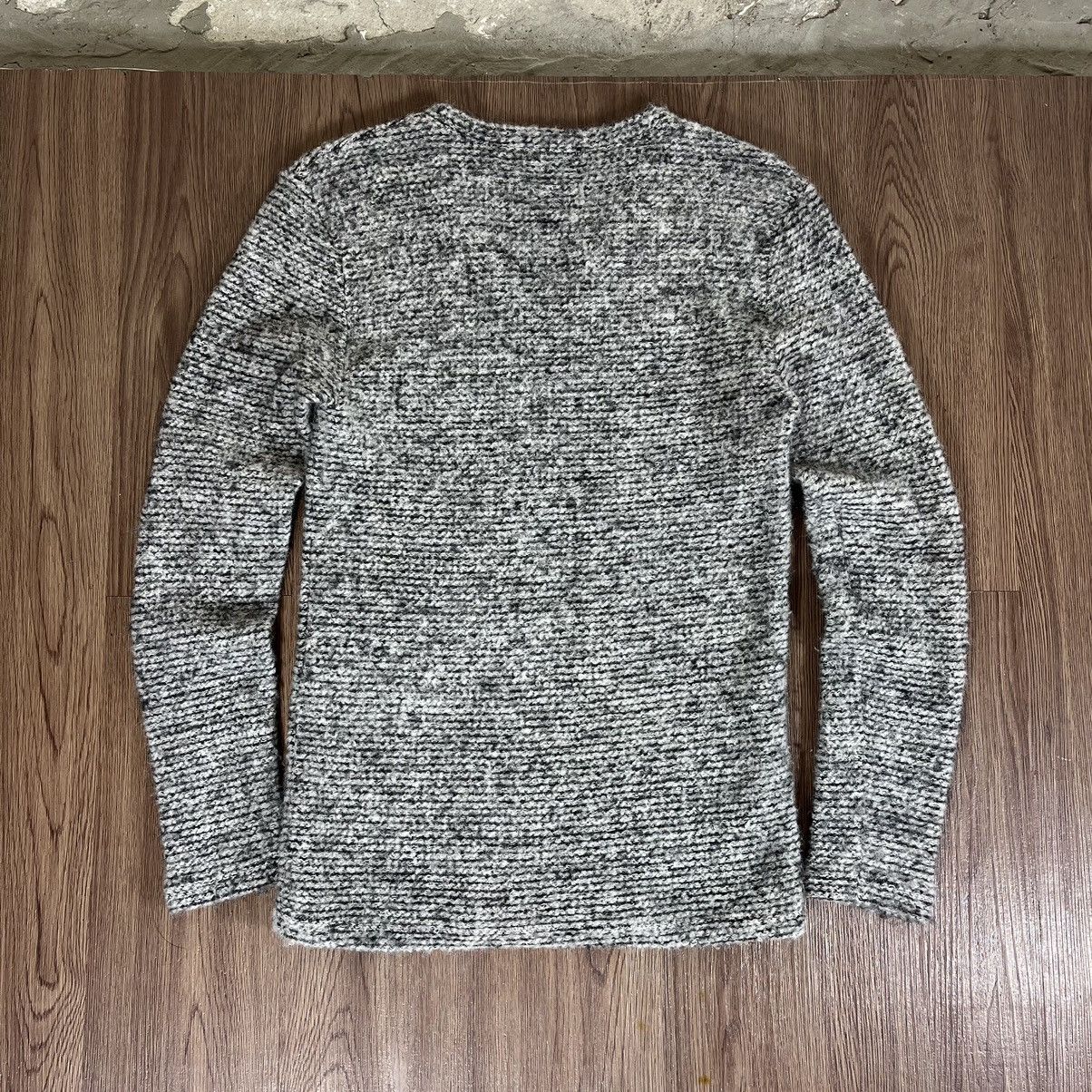 Shellac Shellac Grey Mix V-Neck Knit Sweater Size US M / EU 48-50 / 2 - 2 Thumbnail