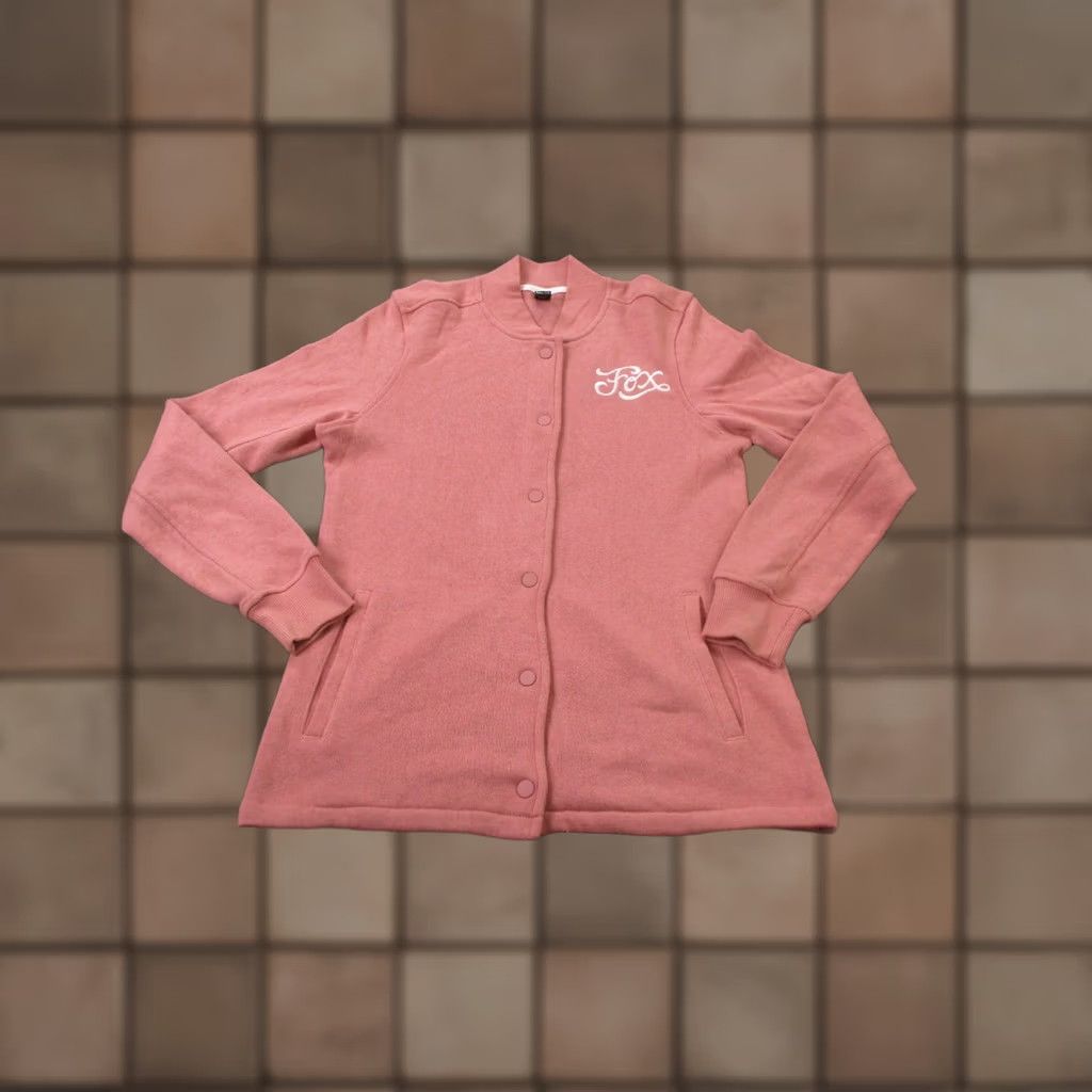 Fox Racing VINTAGE Fox Racing Sweater Women XS Pink Cardigan Sport Varsity Preppy Fall Logo Size XS / US 0-2 / IT 36-38 - 1 Thumbnail