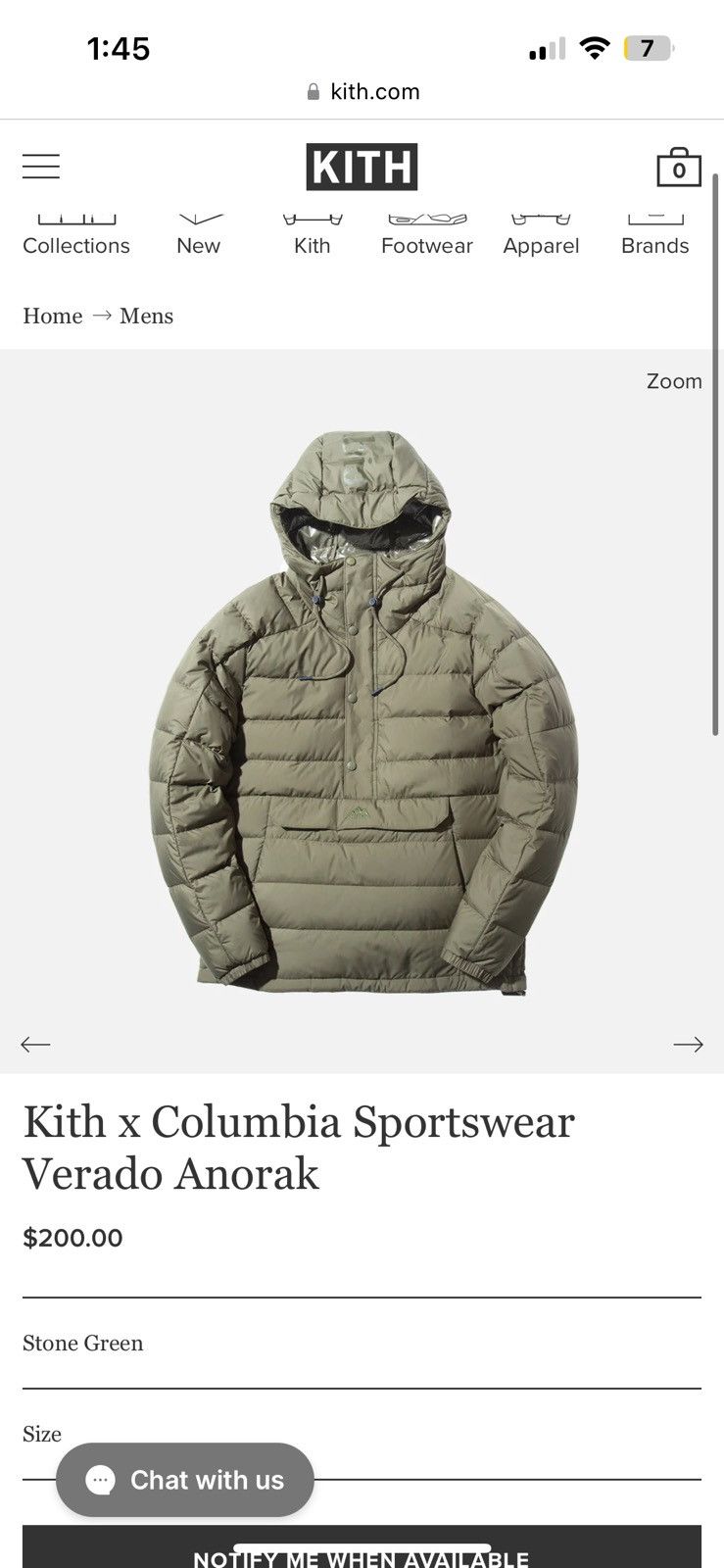 image of Columbia Verado Anorak Puffer in Green, Men's (Size Medium)
