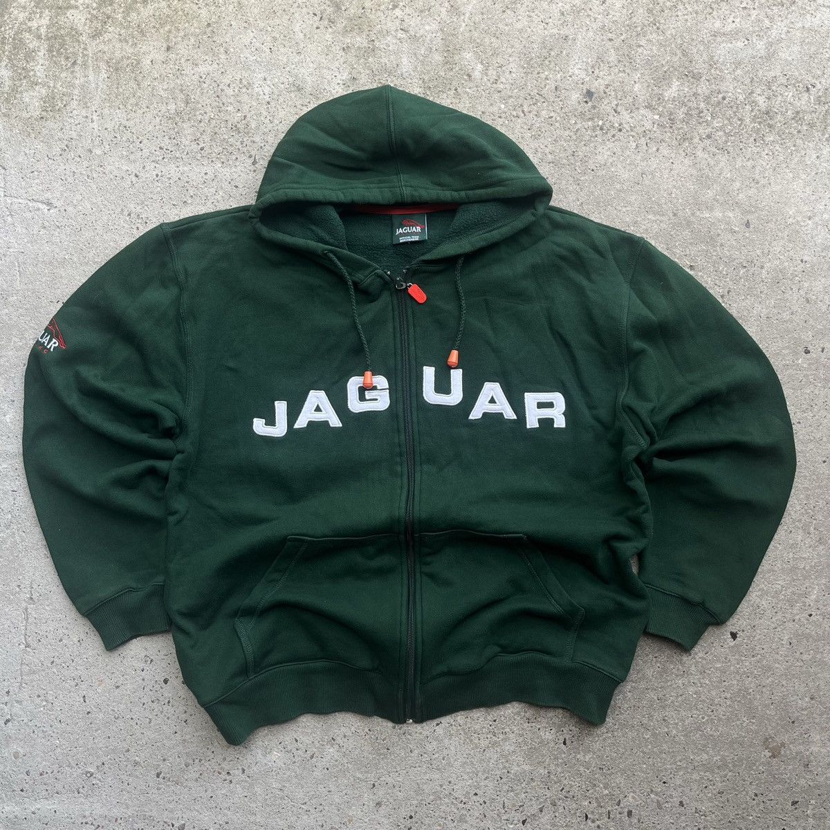 Vintage Jaguar Racing Formual Sweatshirt zip bottle green