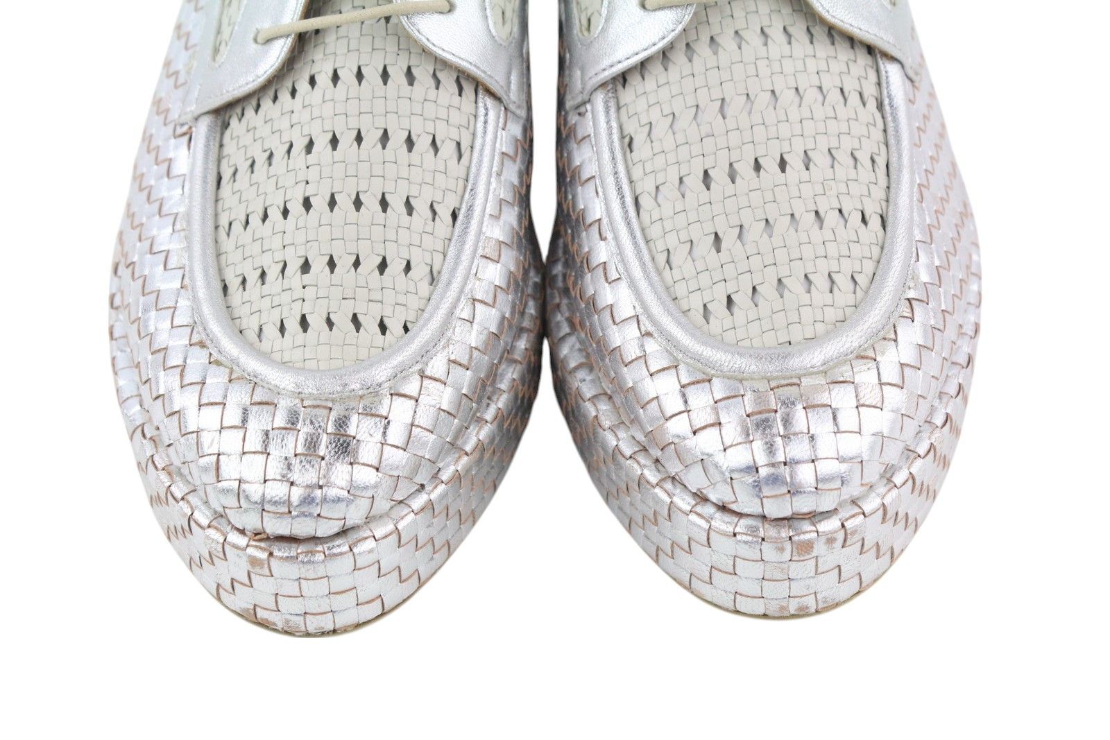 Emporio Armani X3C140 EU37 Shiny Silver Braded 84797 Size US 6 / IT 36 - 3 Thumbnail