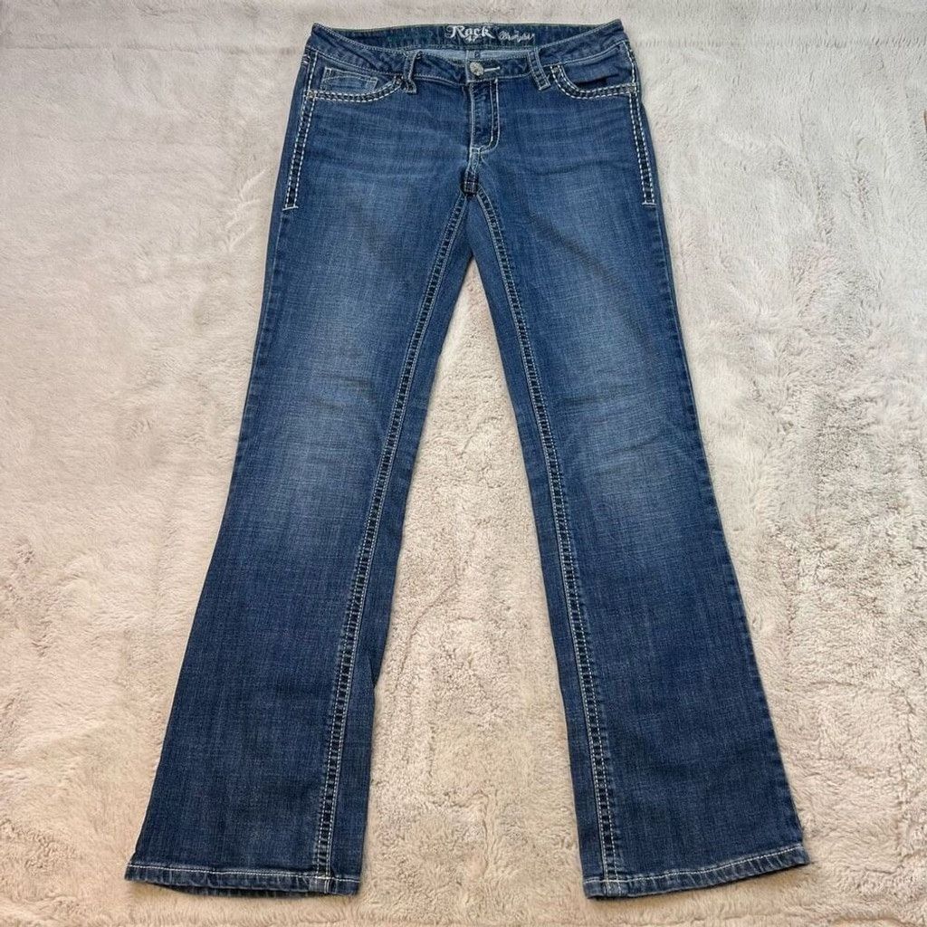 Wrangler Wrangler Rock 47 Bootcut Low Rise Jeans Womens 30x32 Blue Size 30" / US 8 / IT 44 - 2 Thumbnail