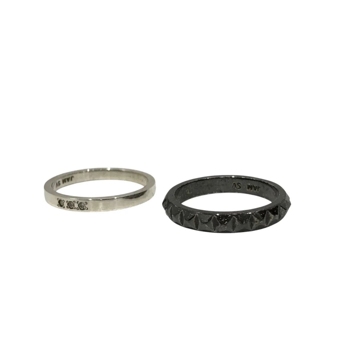 Jam Home Made .925 Silver Studded Double Ring Size ONE SIZE - 2 Thumbnail