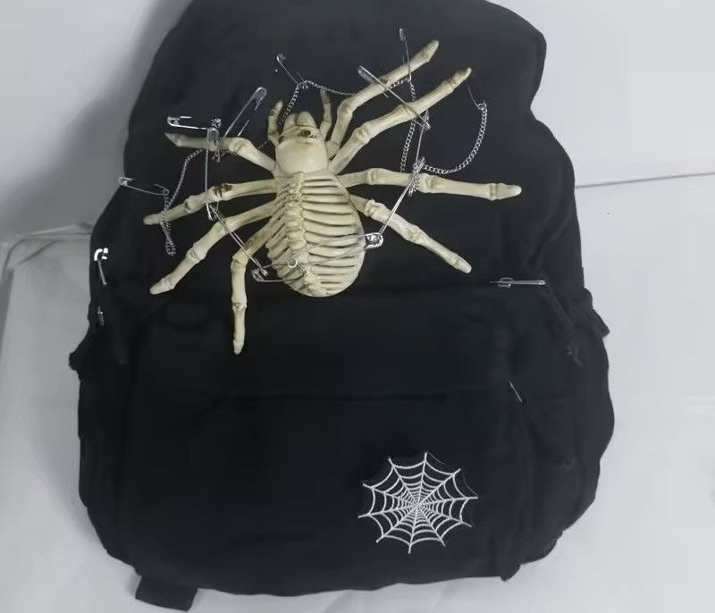 Designer Gothic Punk Spider Capacity Large School Backpack Bag Size ONE SIZE - 2 Thumbnail
