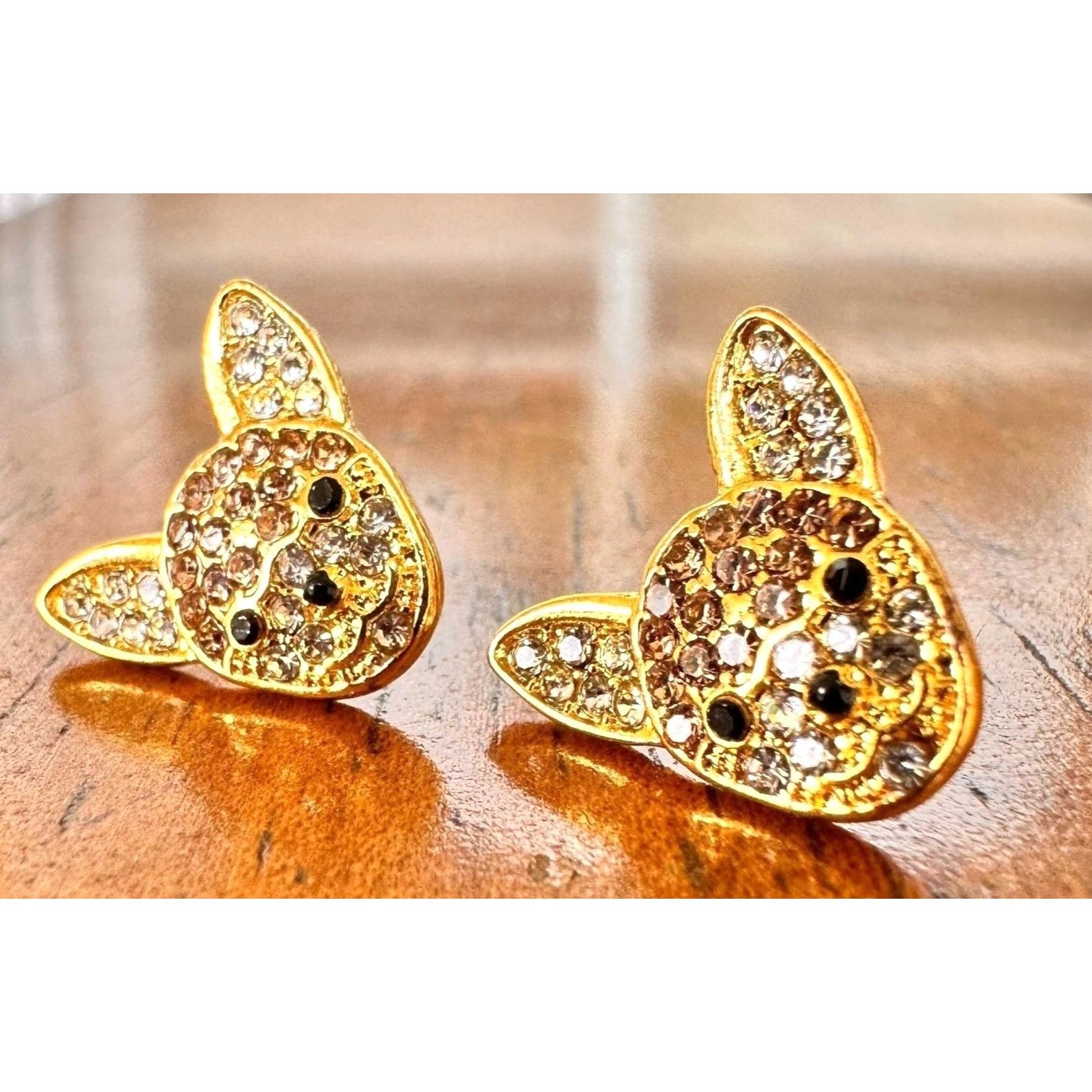 Handmade Chihuahua Earrings New Rhinestones Stainless Steel Posts Dog Size ONE SIZE - 6 Thumbnail