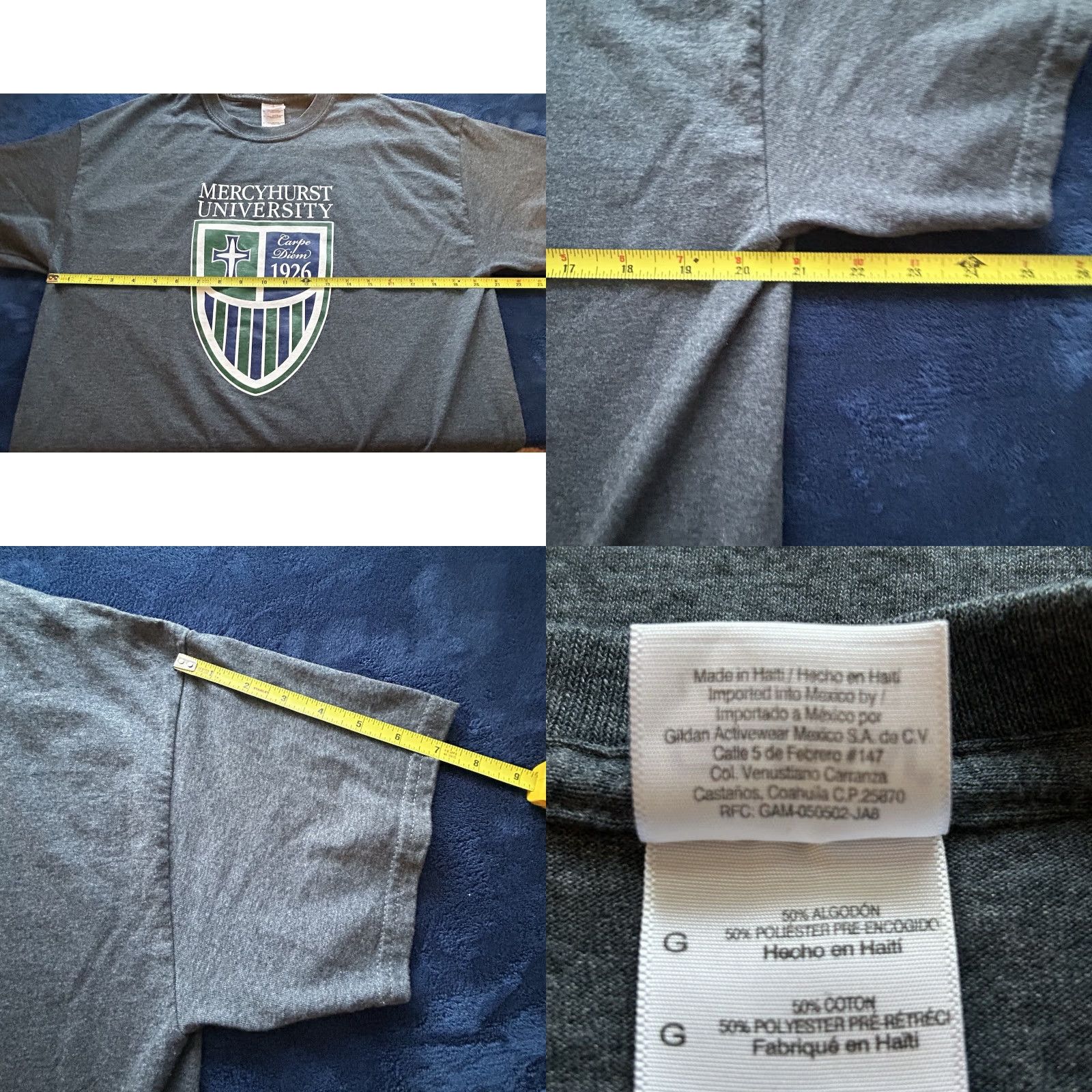 Gildan Mercyhurst University Shirt Men L Heather Gray Short Sleeve Crew Neck Graphic Print Logo University Sports 2010s Gildan Ultra Cotton Size US L / EU 52-54 / 3 - 9 Thumbnail