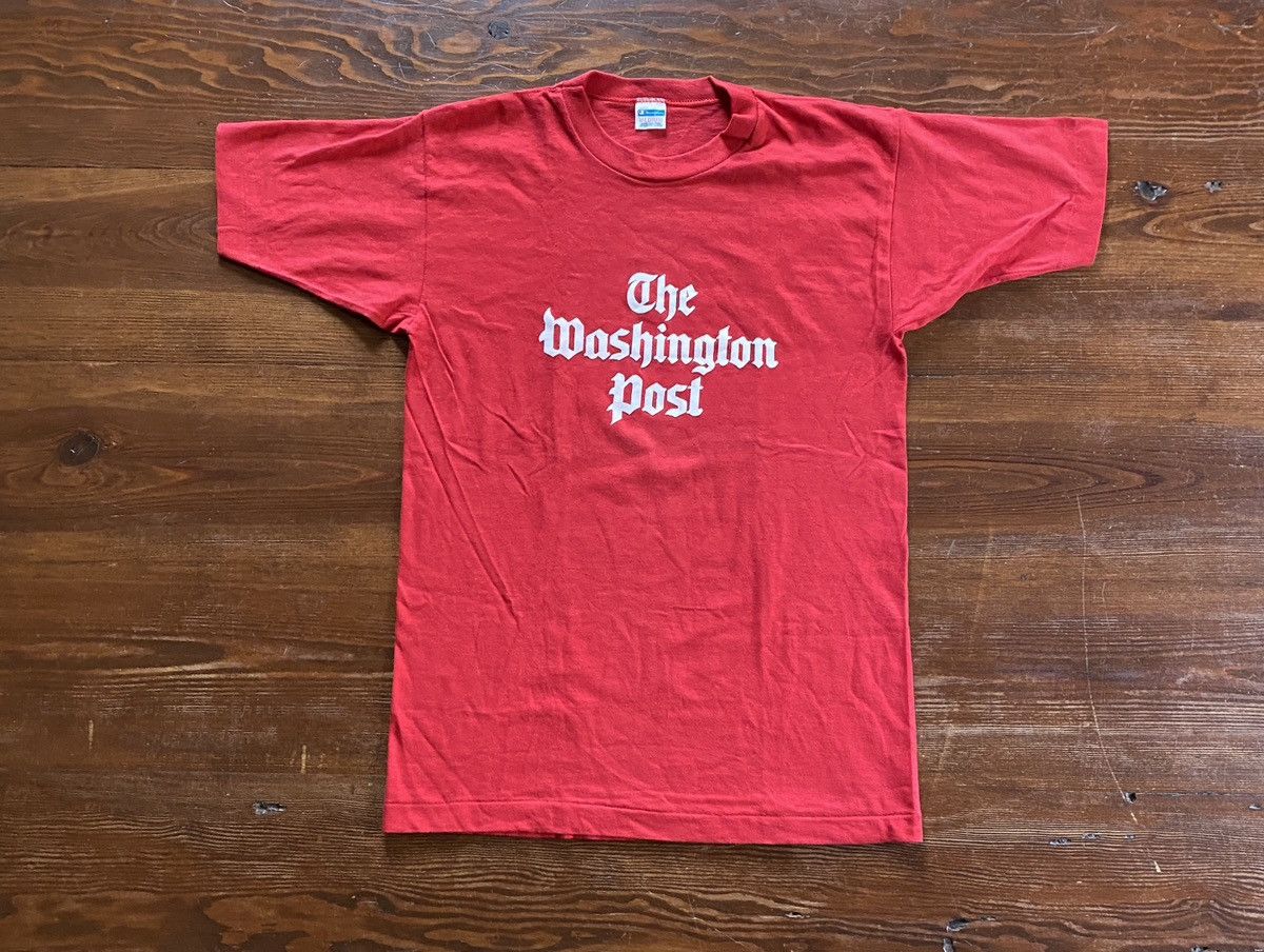 Champion × Vintage Vintage 70’s Washington Post Champion Red Single Stitch Tee Size US S / EU 44-46 / 1 - 2 Thumbnail