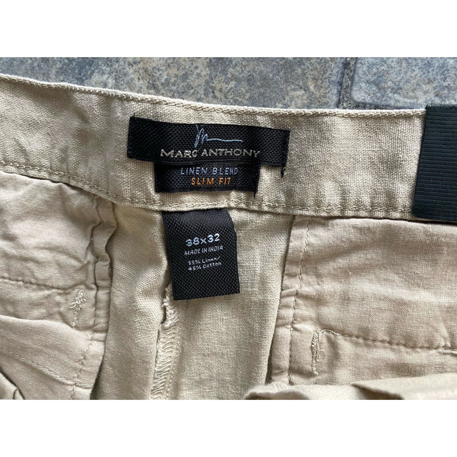 Vintage Marc Anthony Pants Men Slim Beige 38x32 Linen Blend Khakis NEW WITH TAGS Size US 38 / EU 54 - 5 Thumbnail