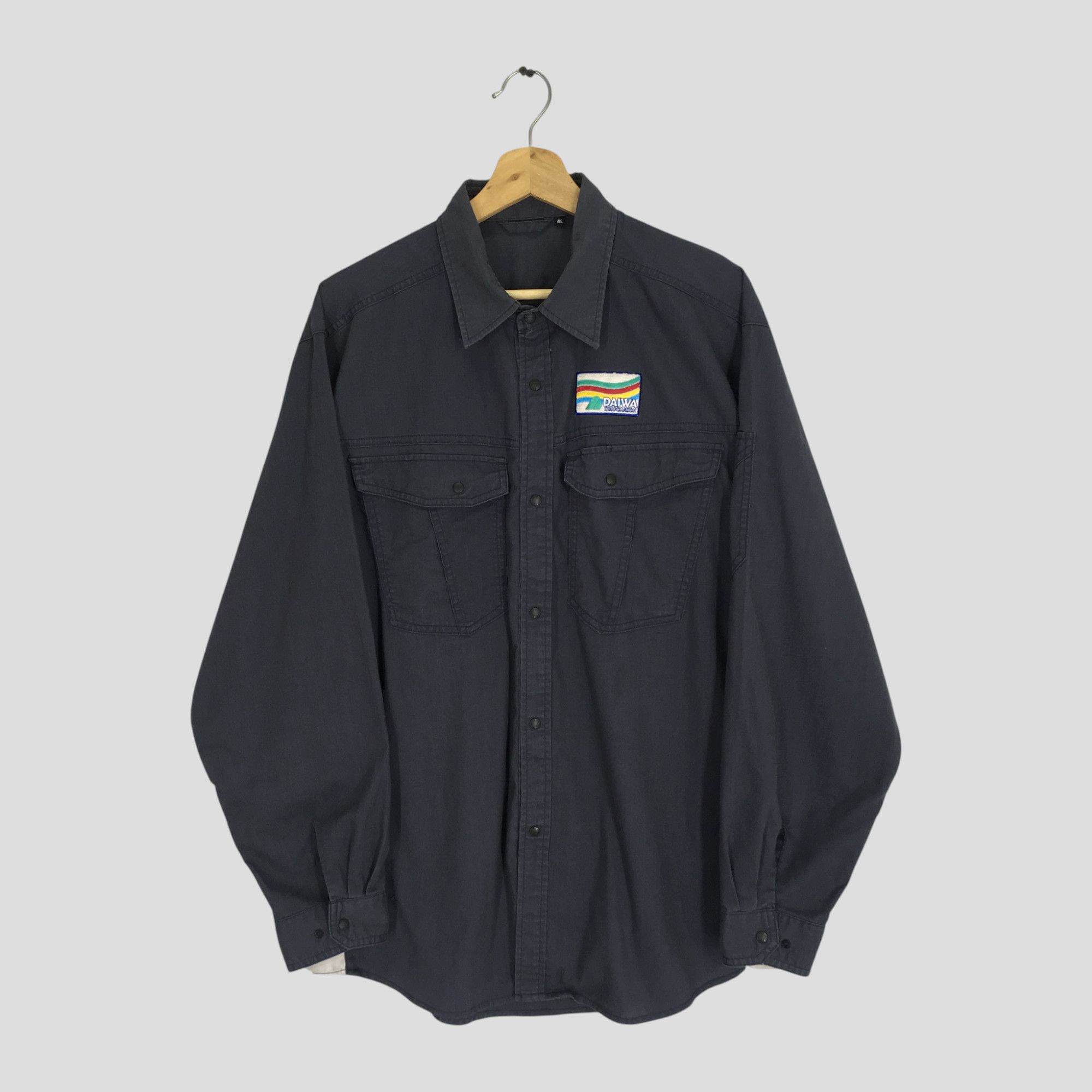 DAIWA Vintage Retro Work Shirt Daiwa Factory Button Shirt Size US XL / EU 56 / 4 - 1 Thumbnail