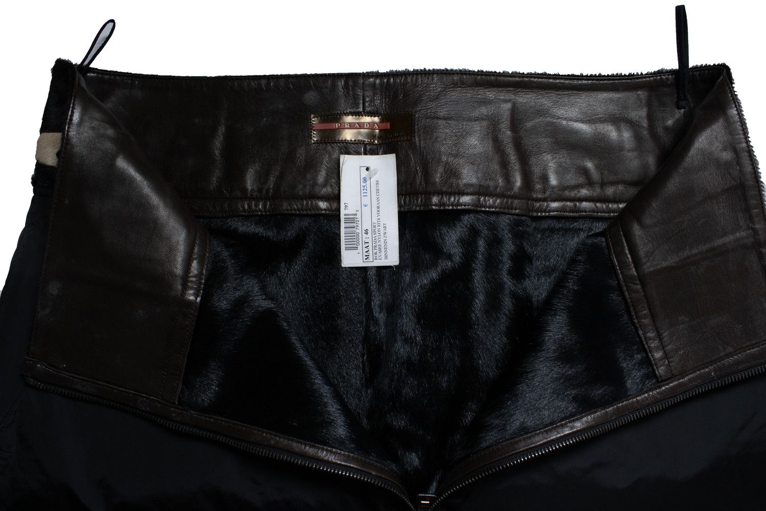 Prada Prada, Nylon skirt in black with ponyskin Size 32" / US 10 / IT 46 - 5 Thumbnail