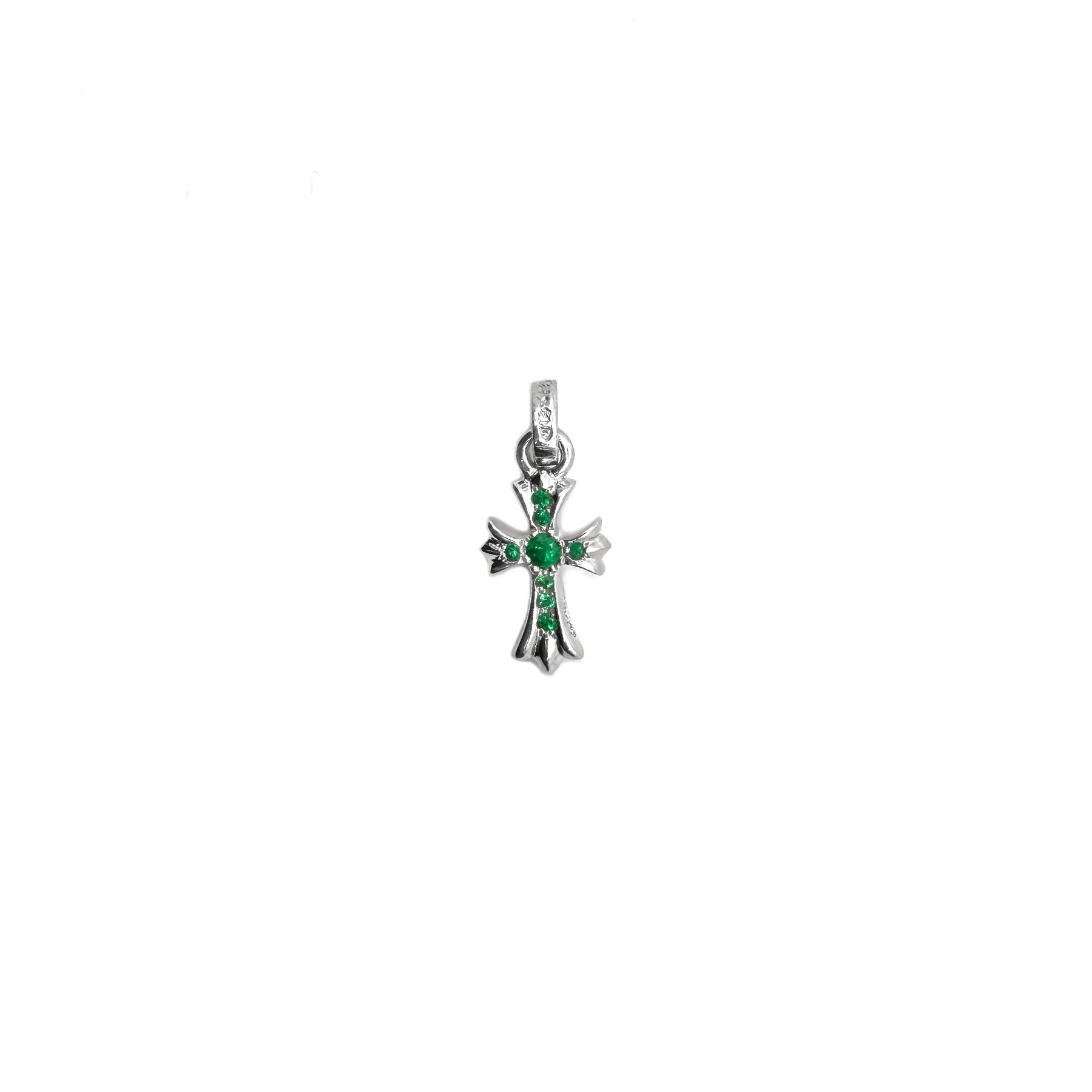 Chrome Hearts Chrome Hearts White Gold Emerald Babyfat Cross Charm Pendant Size ONE SIZE - 1 Thumbnail