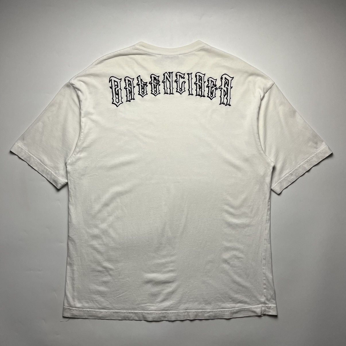 Balenciaga Balenciaga SS19 Tattoo Embroidered Logo T-Shirt | Grailed