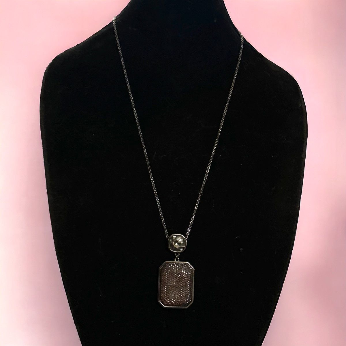 Other Gunmetal honeycomb drop pendant necklace Size ONE SIZE - 2 Thumbnail