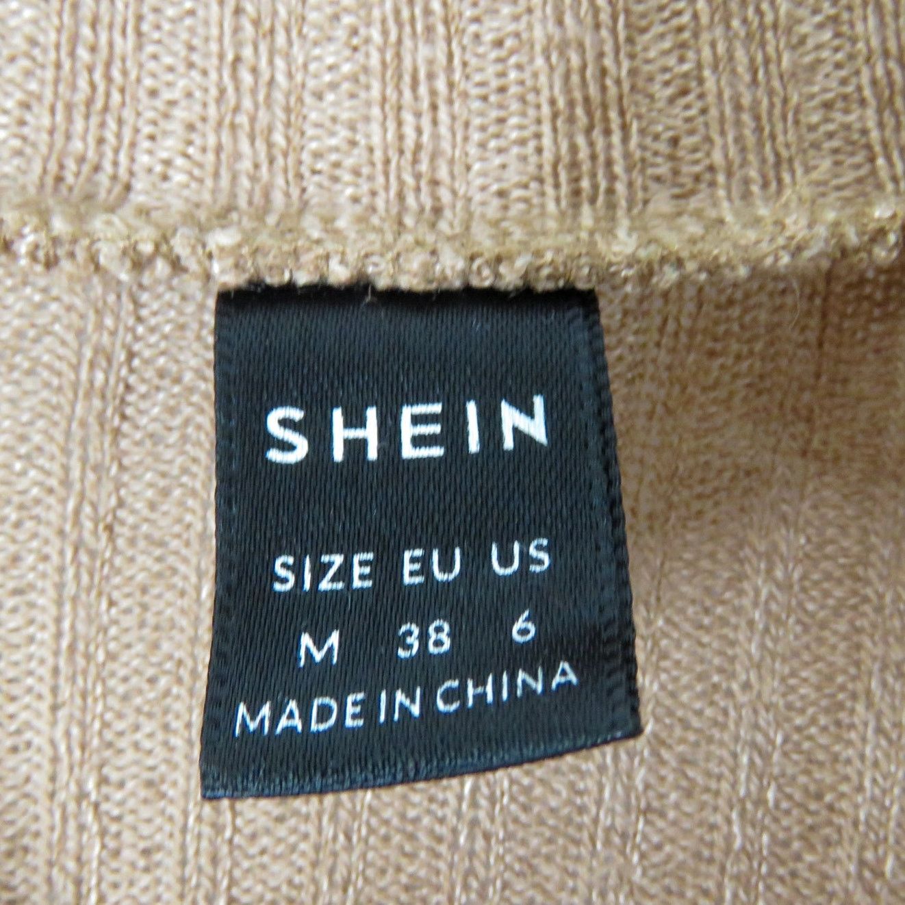 Shein Shein Tan Mock Neck Frill Trim Peplum Blouse Medium Size M / US 6-8 / IT 42-44 - 3 Thumbnail