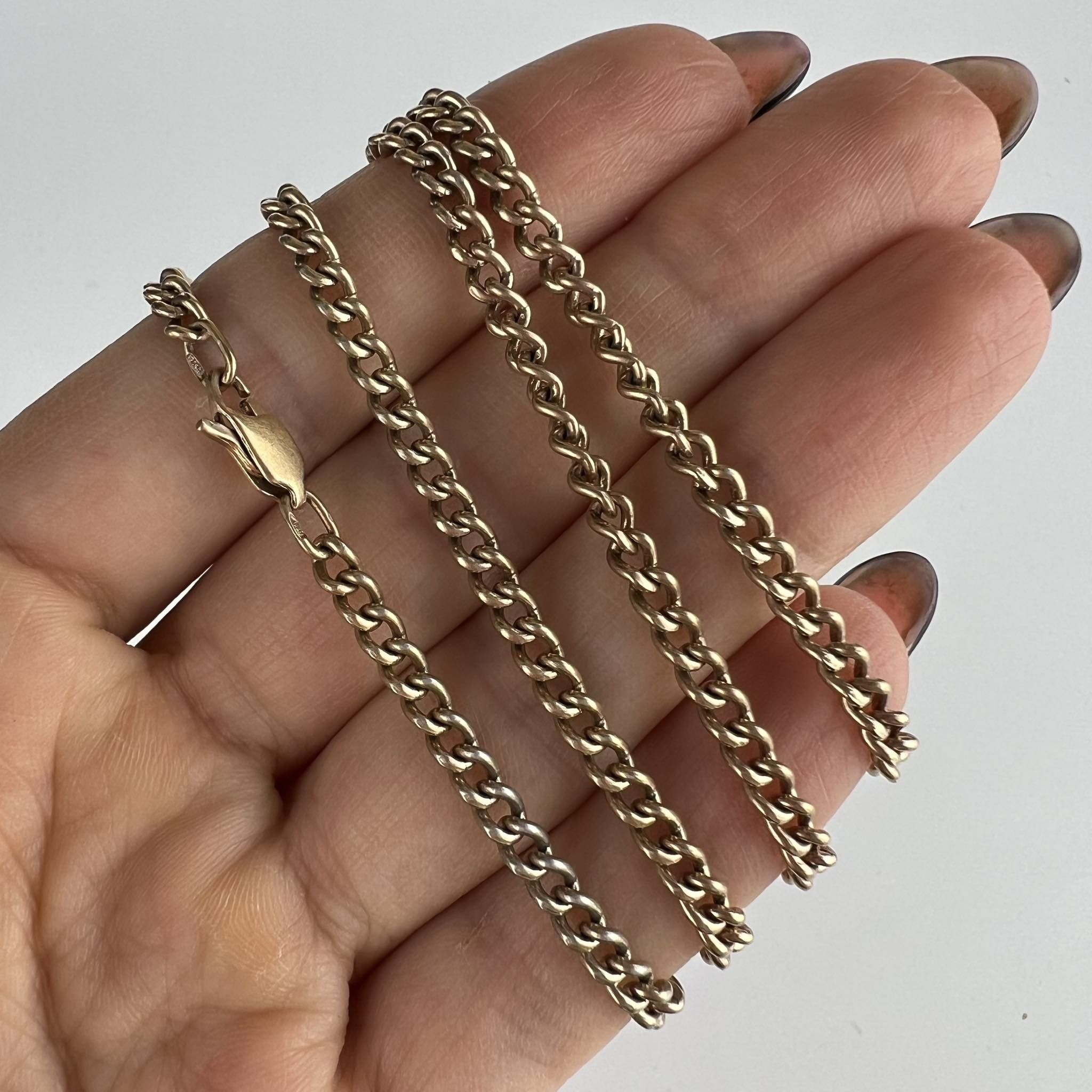 Sterling Silver Vintage Gilt Sterling Silver 925 Chain Necklace Marked 20g Size ONE SIZE - 4 Thumbnail