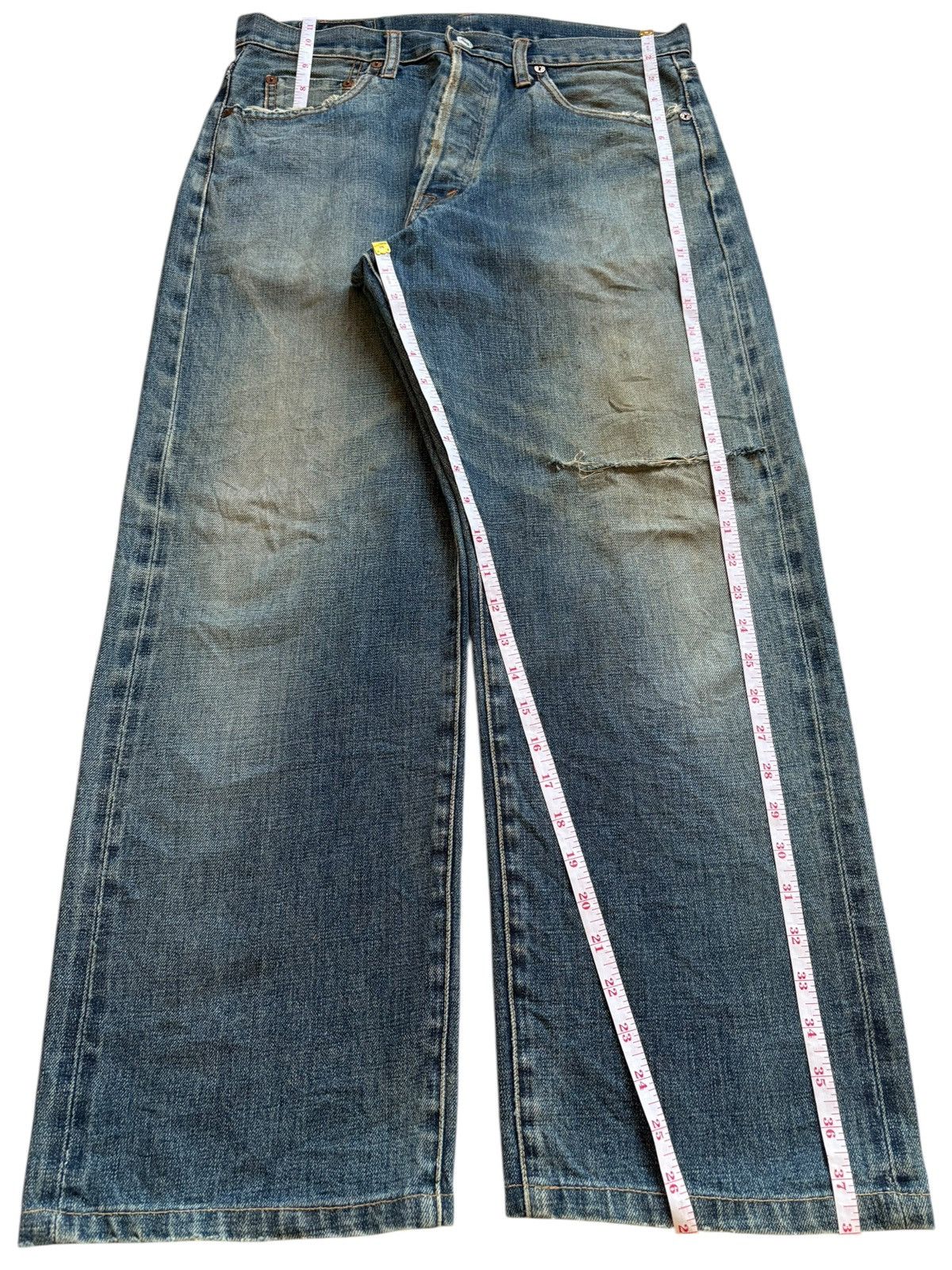 Japanese Brand Vintage Japanese Salty Dog Selvedge Mud Wash Baggy Jeans Size US 33 - 12 Thumbnail