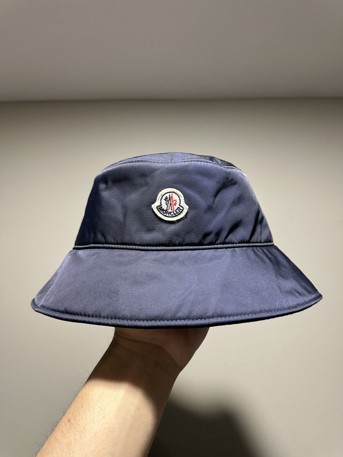 image of Moncler Berretto Bucket Hat in Navy, Men's