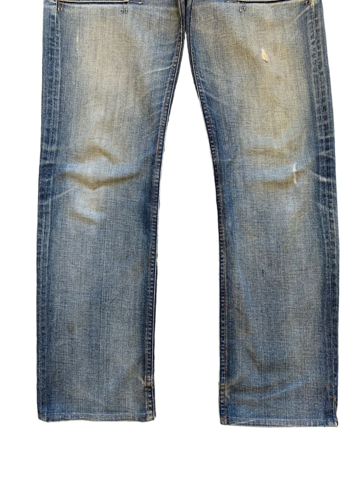 If Six Was Nine × Japanese Brand Back Number Mud Wash Bush Distressed Jeans (AB15) Size US 33 - 3 Thumbnail