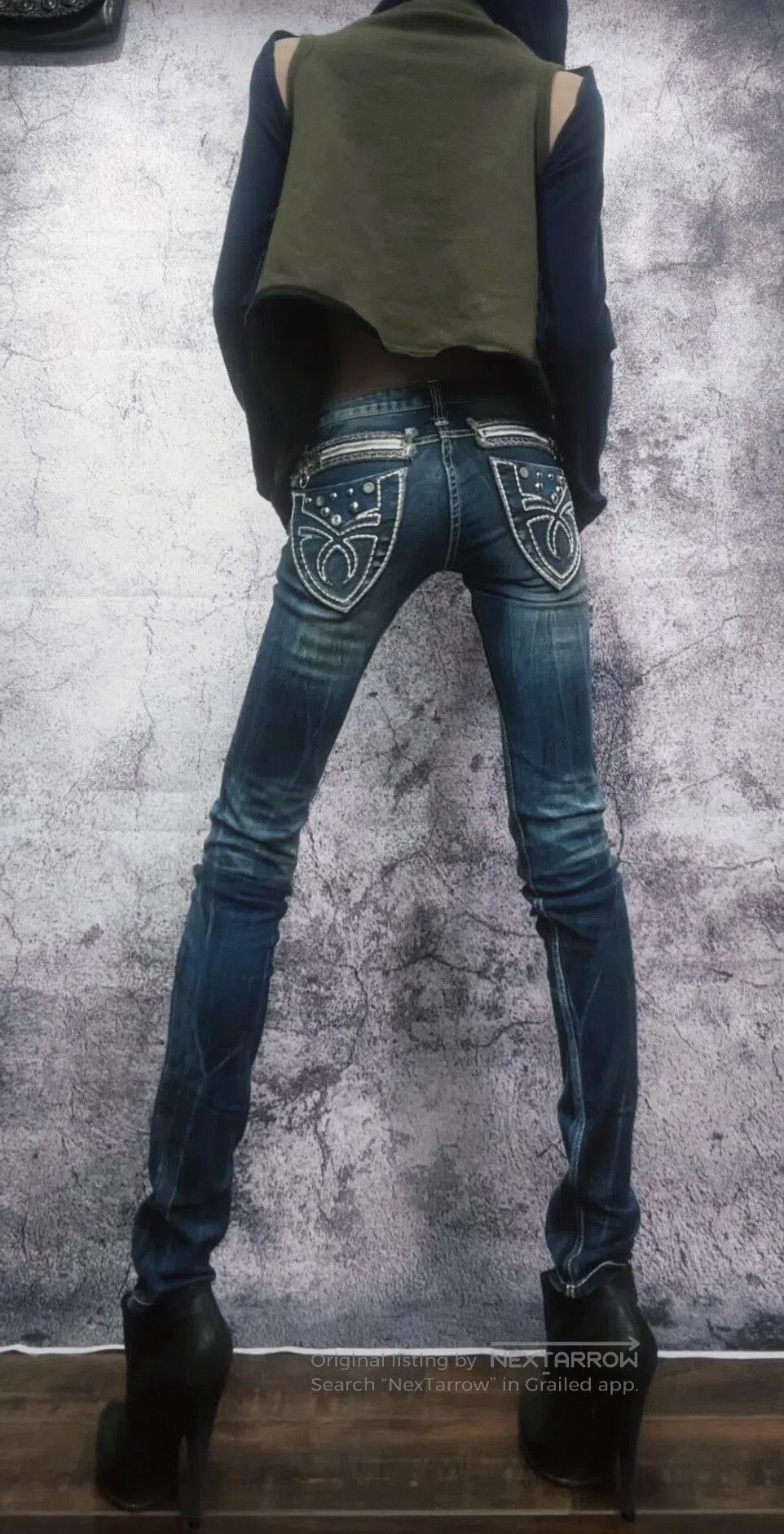 Japanese Brand Rock Revival Vintage Wash Straight Leg Jeans. Size 24" / US 00 / IT 34 - 1 Thumbnail