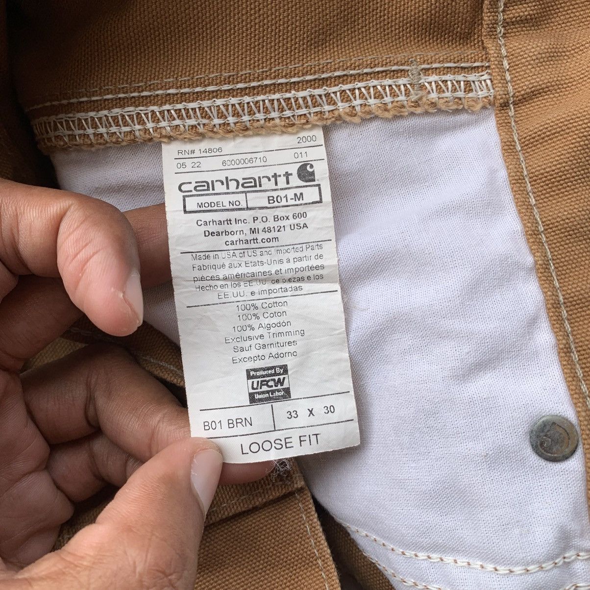 Carhartt Carhartt Double Knee Pants Brown Size US 33 - 10 Thumbnail