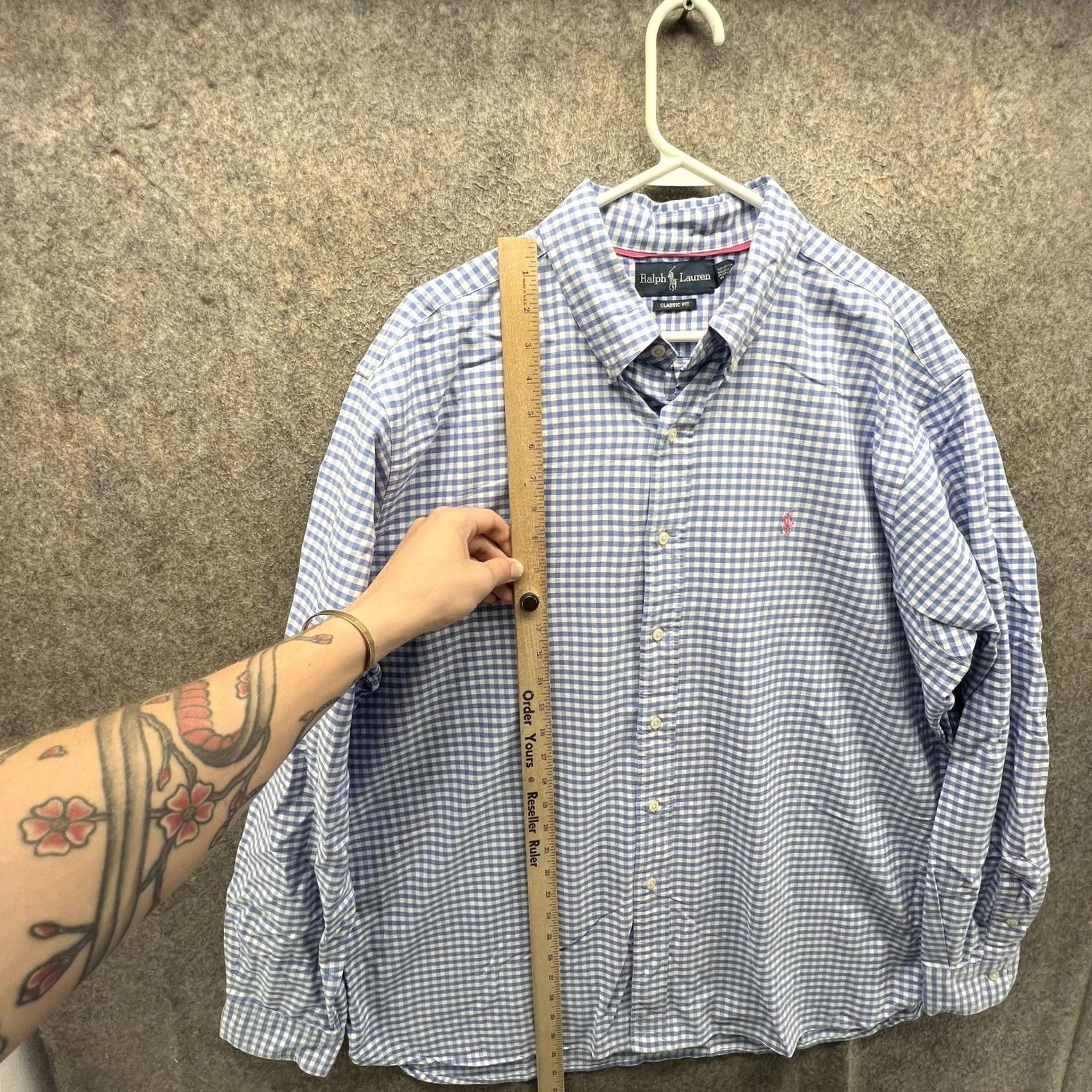 Ralph Lauren Ralph Lauren Shirt Mens 2XL Blue Check Long Sleeve Button Front Casual Woven Size US XXL / EU 58 / 5 - 4 Thumbnail