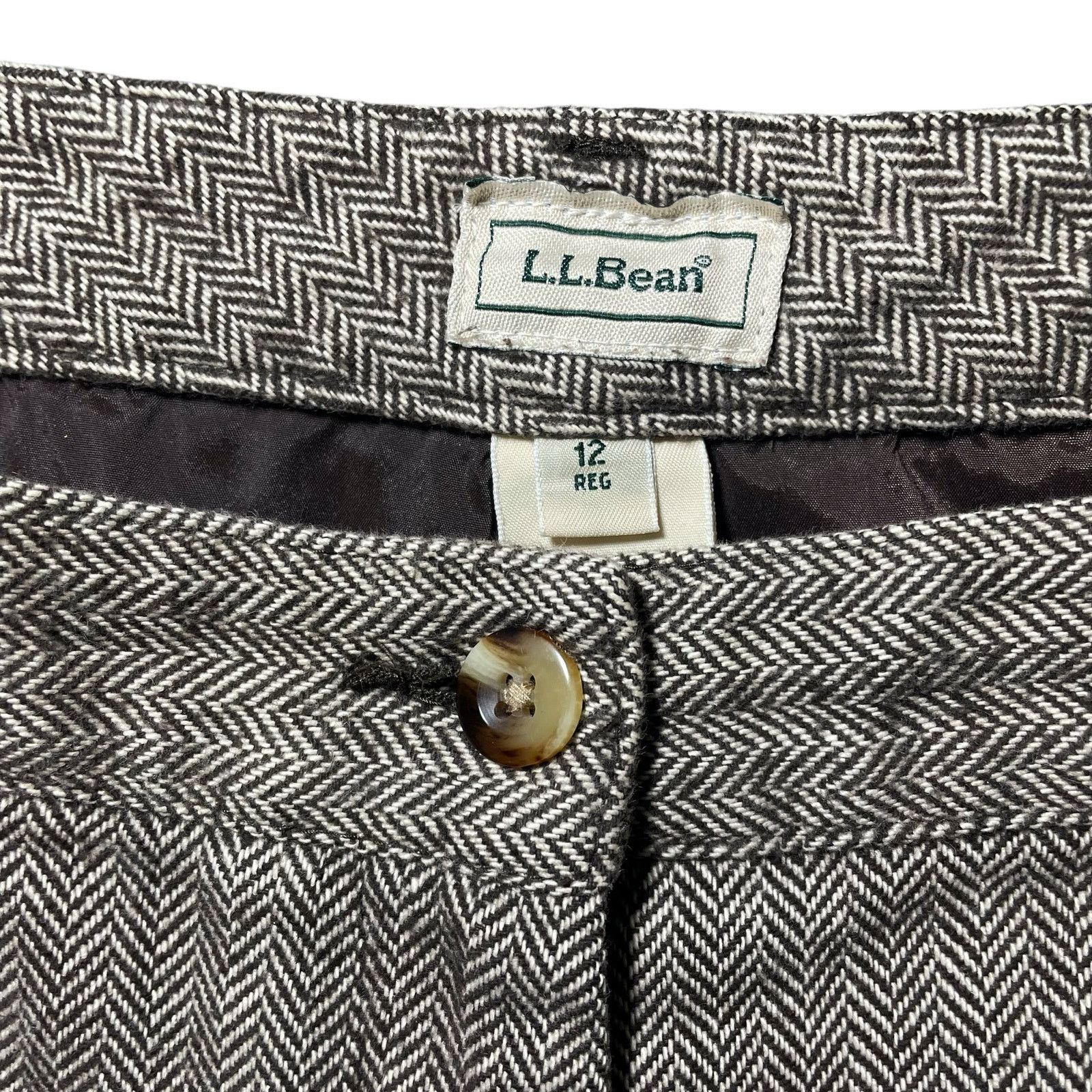 L.L. Bean LL Bean Herringbone Twill Trousers Pants Brown Tan Size 12 Size 34" / US 12 / IT 48 - 3 Thumbnail