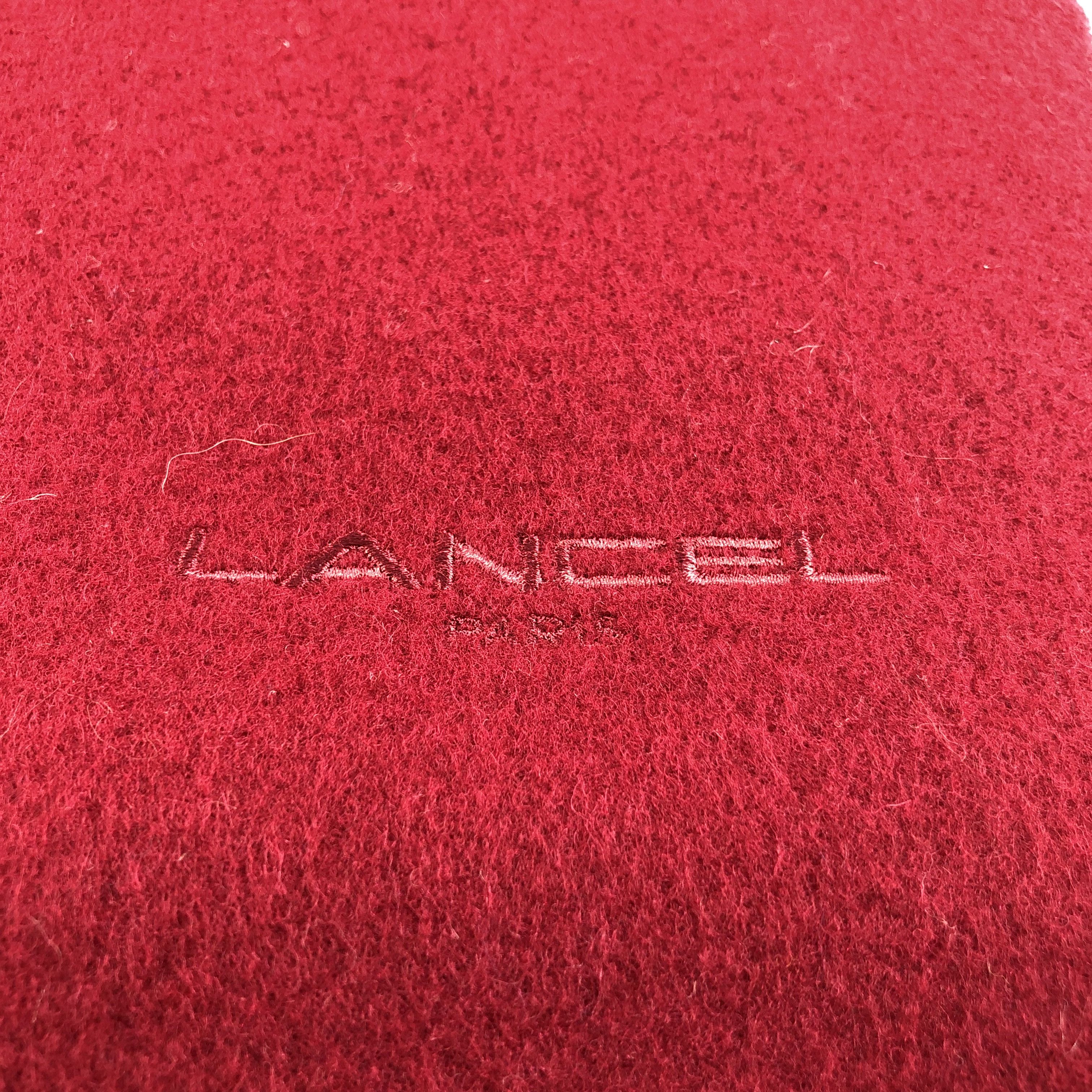 Lancel Lancel Plain Burgundy Wool Scarf Muffler V1567 Size ONE SIZE - 4 Thumbnail