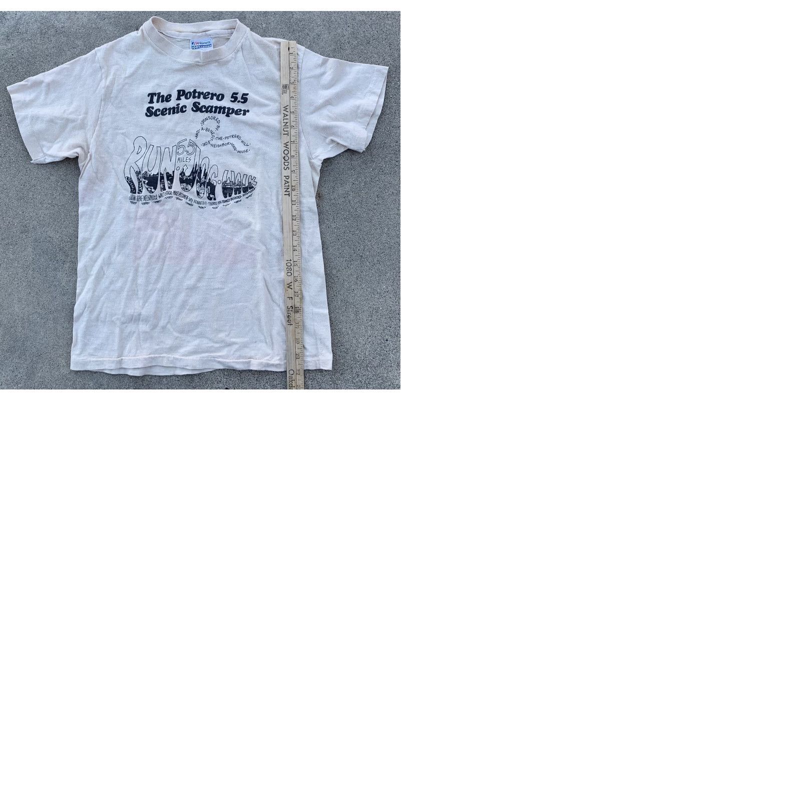 Hanes vintage Hanes The Potrero 5.5 Scenic Scamper Run Jog Walk t-shirt Beige M 80s Graphic Tee Mens Shirt Short Sleeve Vintage 1980s 80s Size US M / EU 48-50 / 2 - 9 Thumbnail