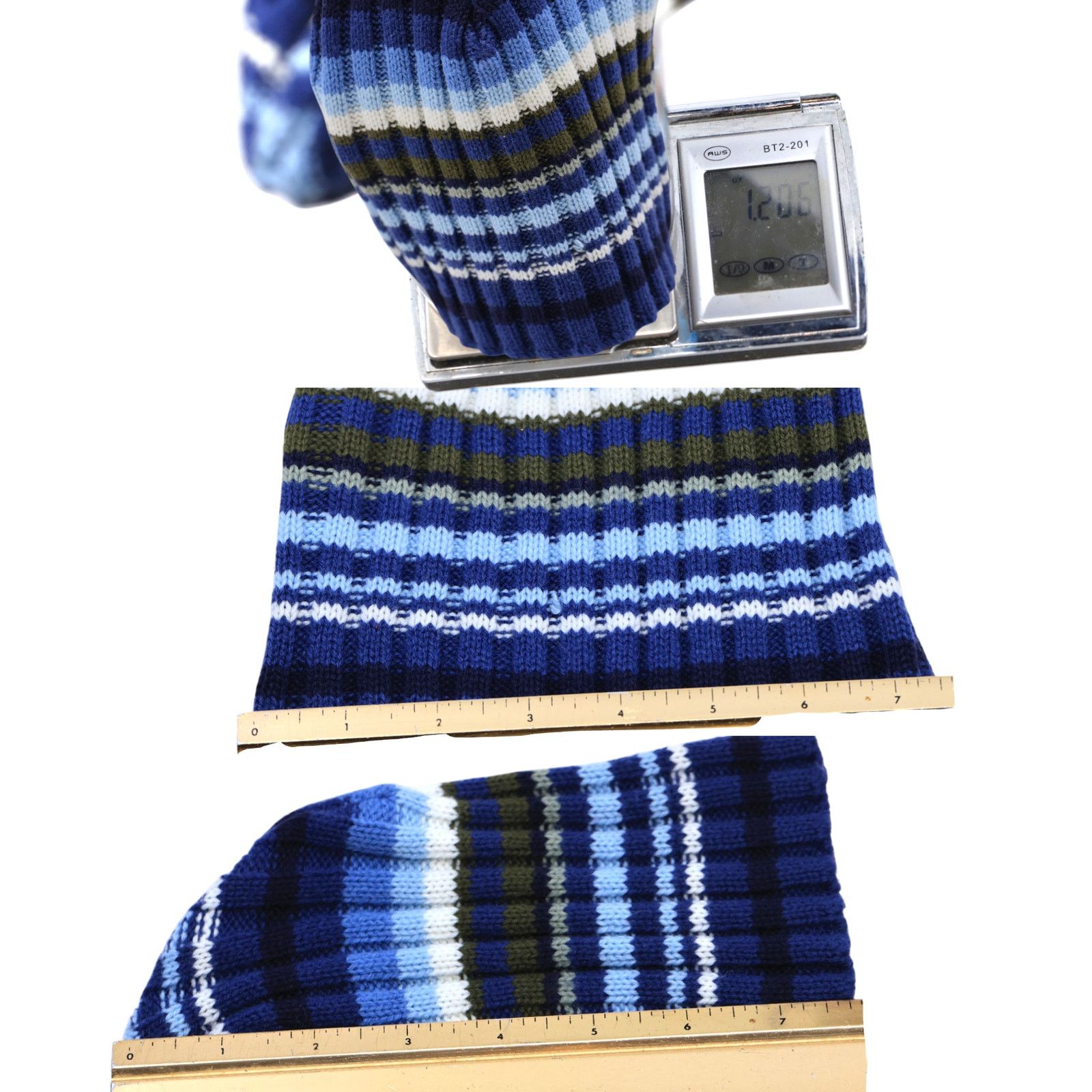Other Crocheted White & Blue Winter Women's Beanie Hat Size ONE SIZE - 4 Thumbnail