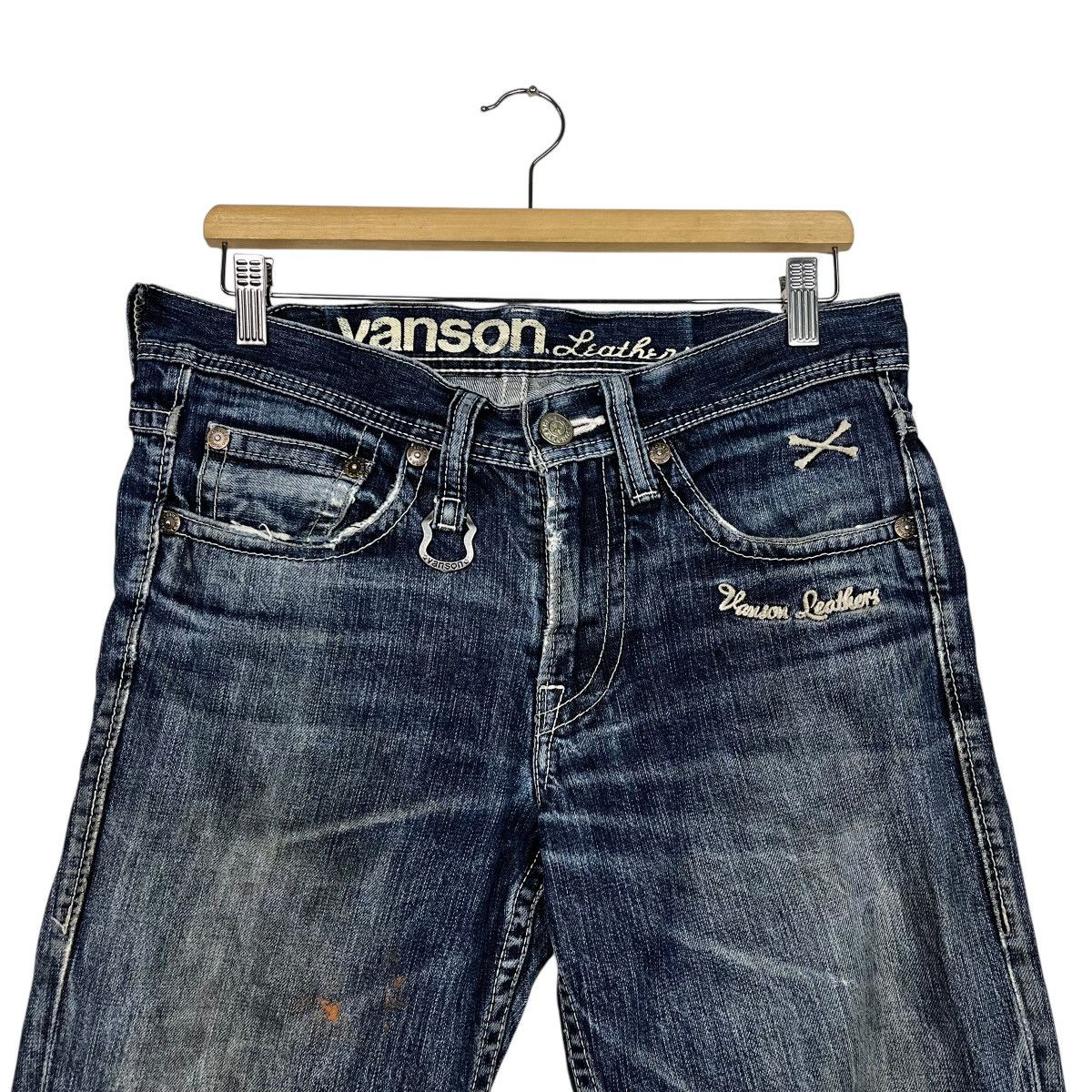 Vanson Leathers Vintage Vanson Leather Distressed Biker Jeans Size 32" / US 10 / IT 46 - 2 Thumbnail