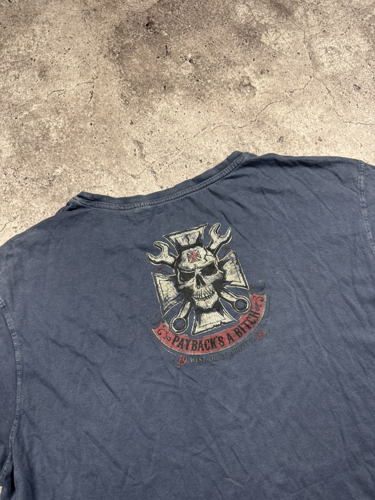 West Coast Choppers Vintage 00’s West Coast Choppers skull t-shirt rare retro Size US L / EU 52-54 / 3 - 8 Thumbnail