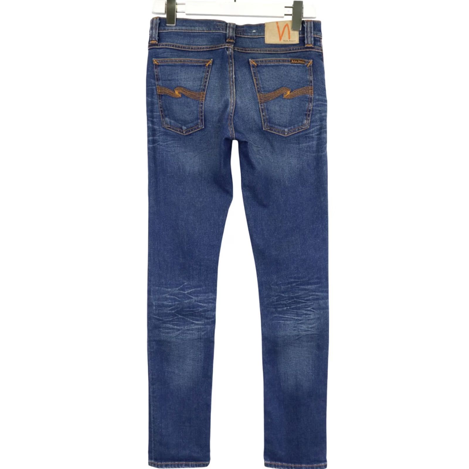 Vintage NUDIE Tube Kelly Dark Used Denim Jeans Men's W28/L34 Blue Whiskered Zip Fly Slim Jeans Mens Size US 28 / EU 44 - 2 Thumbnail