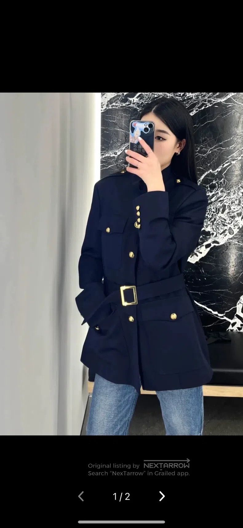 Celine CELINE Gold Buckle Women's Hunting Jacket Size XS / US 0-2 / IT 36-38 - 7 Thumbnail