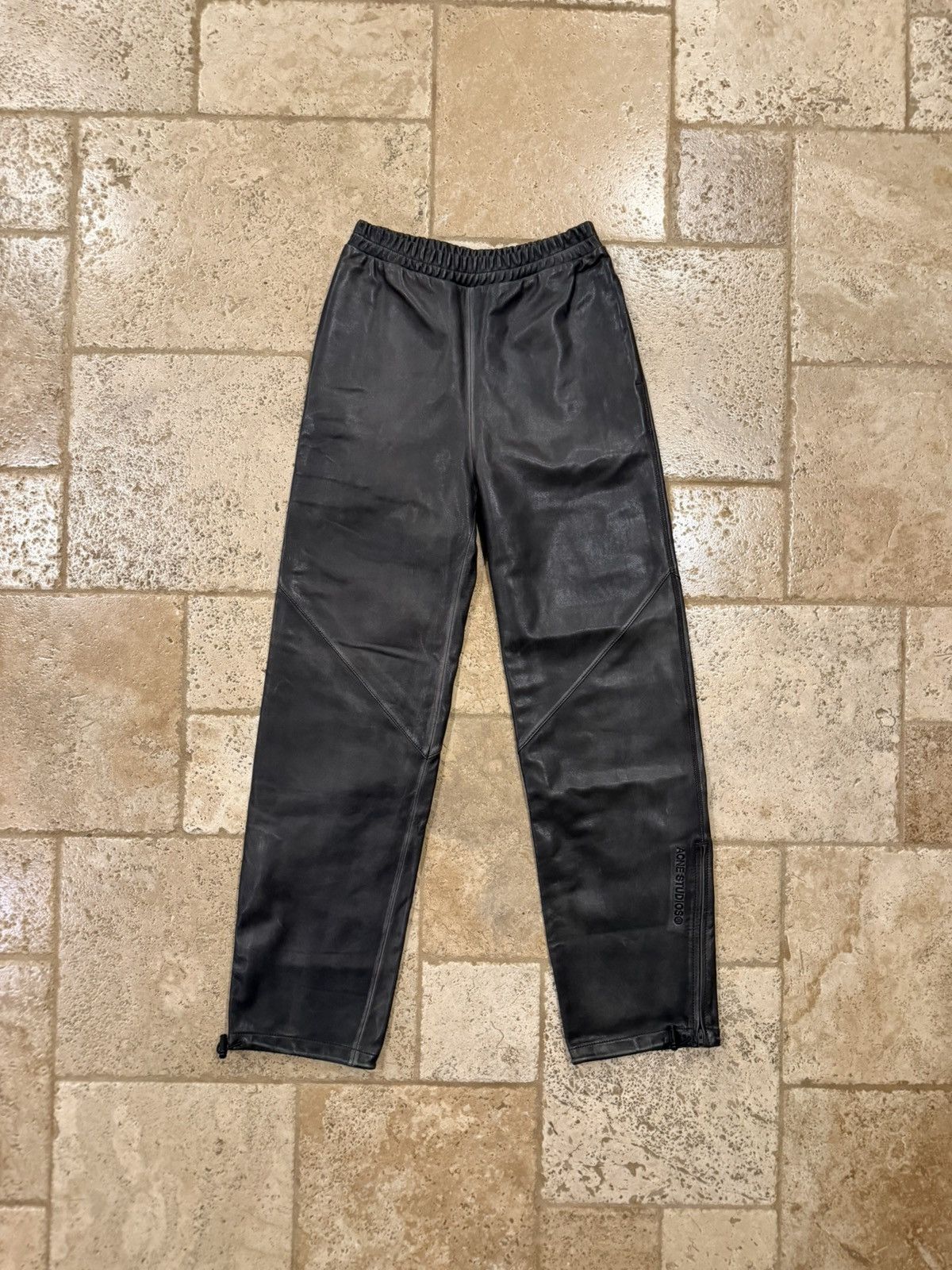 Acne Studios Acne Studios Leather Dark Brown Straight Leg Pants Size 32" / US 10 / IT 46 - 14 Thumbnail