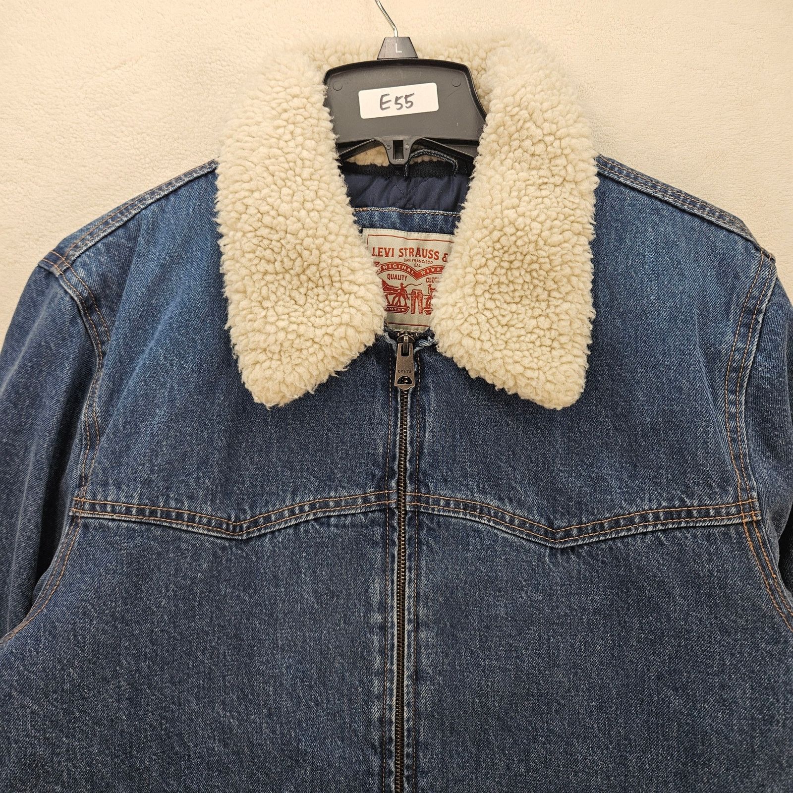 Levi's LEVI'S WESTERN MEN'S MEDIUM COLLARED SHERPA JACKET MEDIUM Size US M / EU 48-50 / 2 - 2 Thumbnail