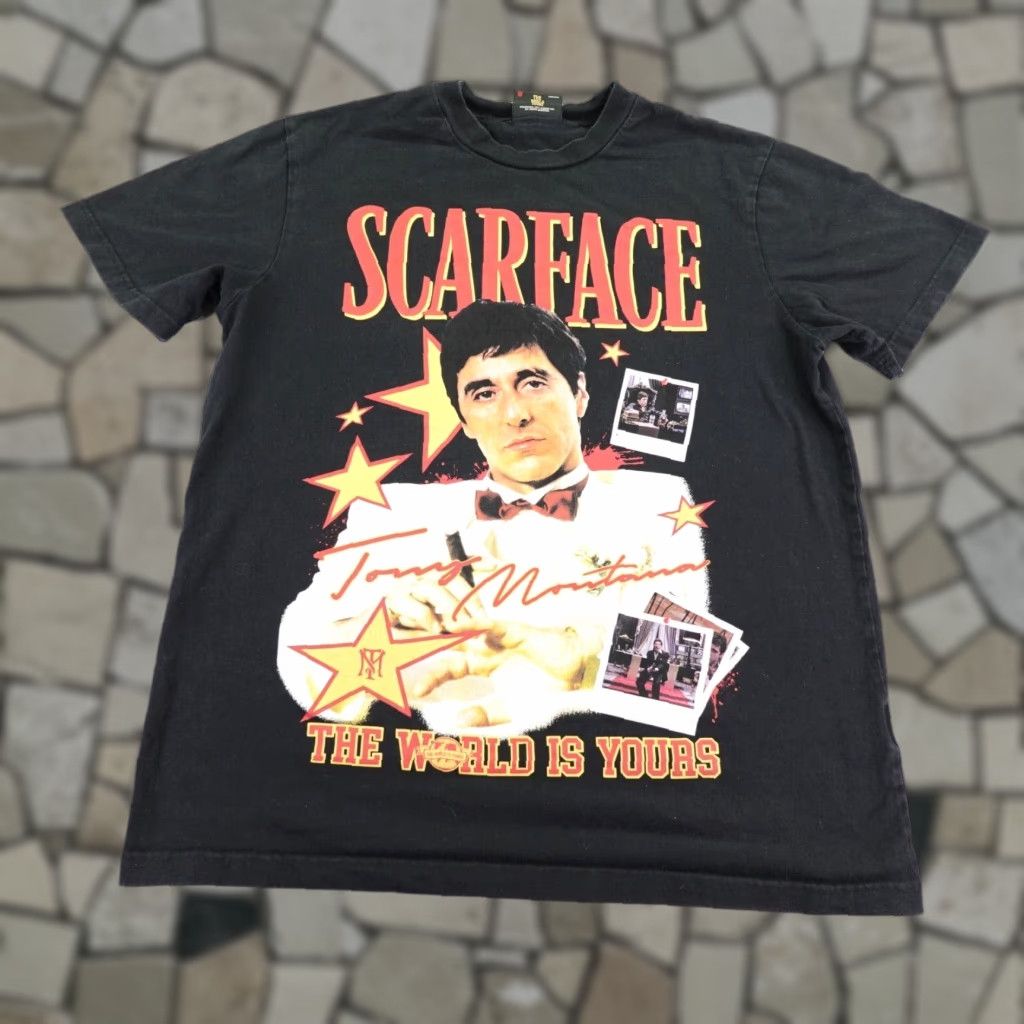 Palace VINTAGE Scarface Shirt Mens Large Black Shoe Palace The World Is Yours Tony Montana Graphic Tee 90s Mens Large Black Shirt Size US L / EU 52-54 / 3 - 1 Thumbnail