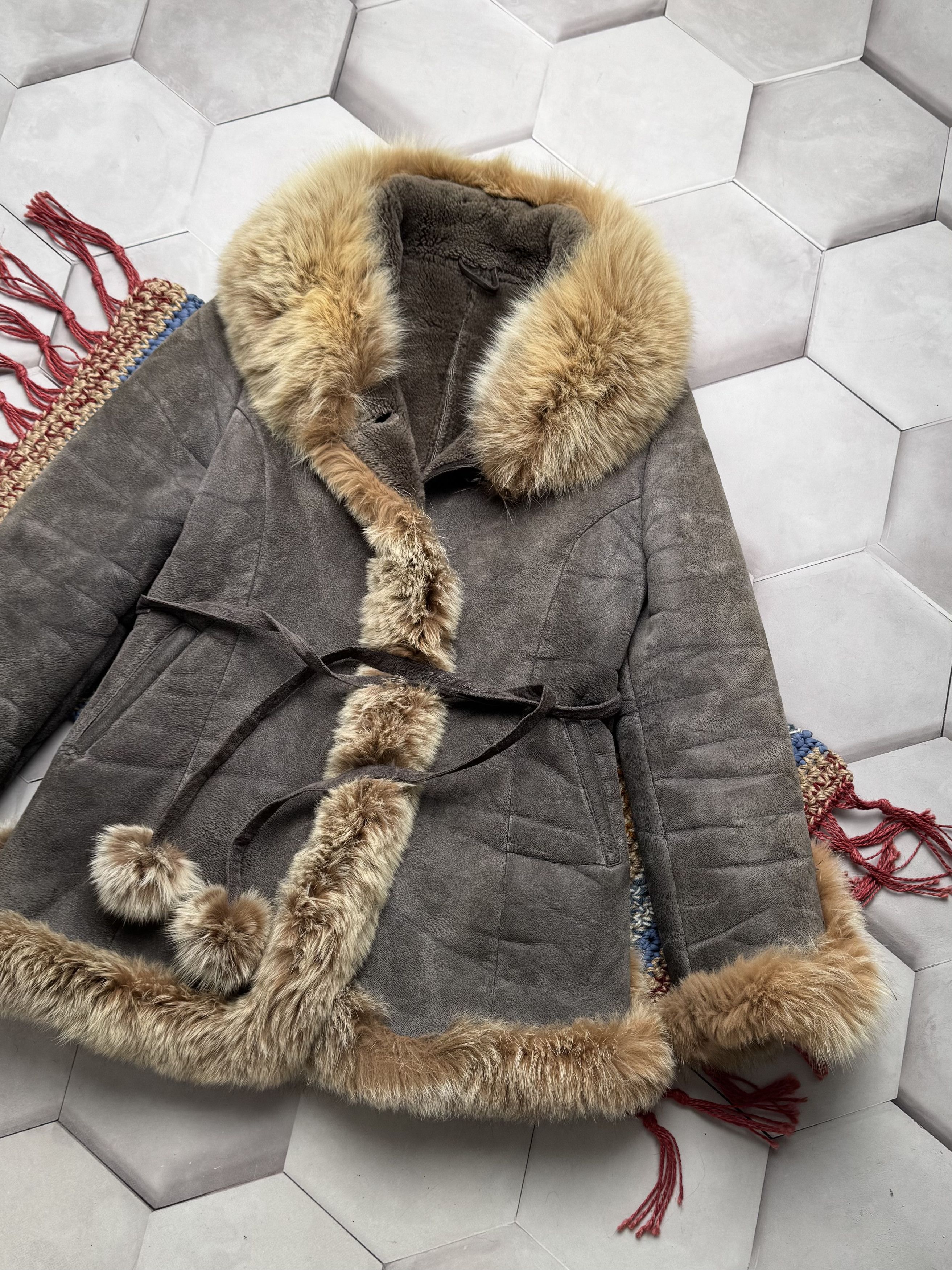 Japanese Brand Vintage Real Sheepskin Coat (E4) Size M / US 6-8 / IT 42-44 - 3 Thumbnail