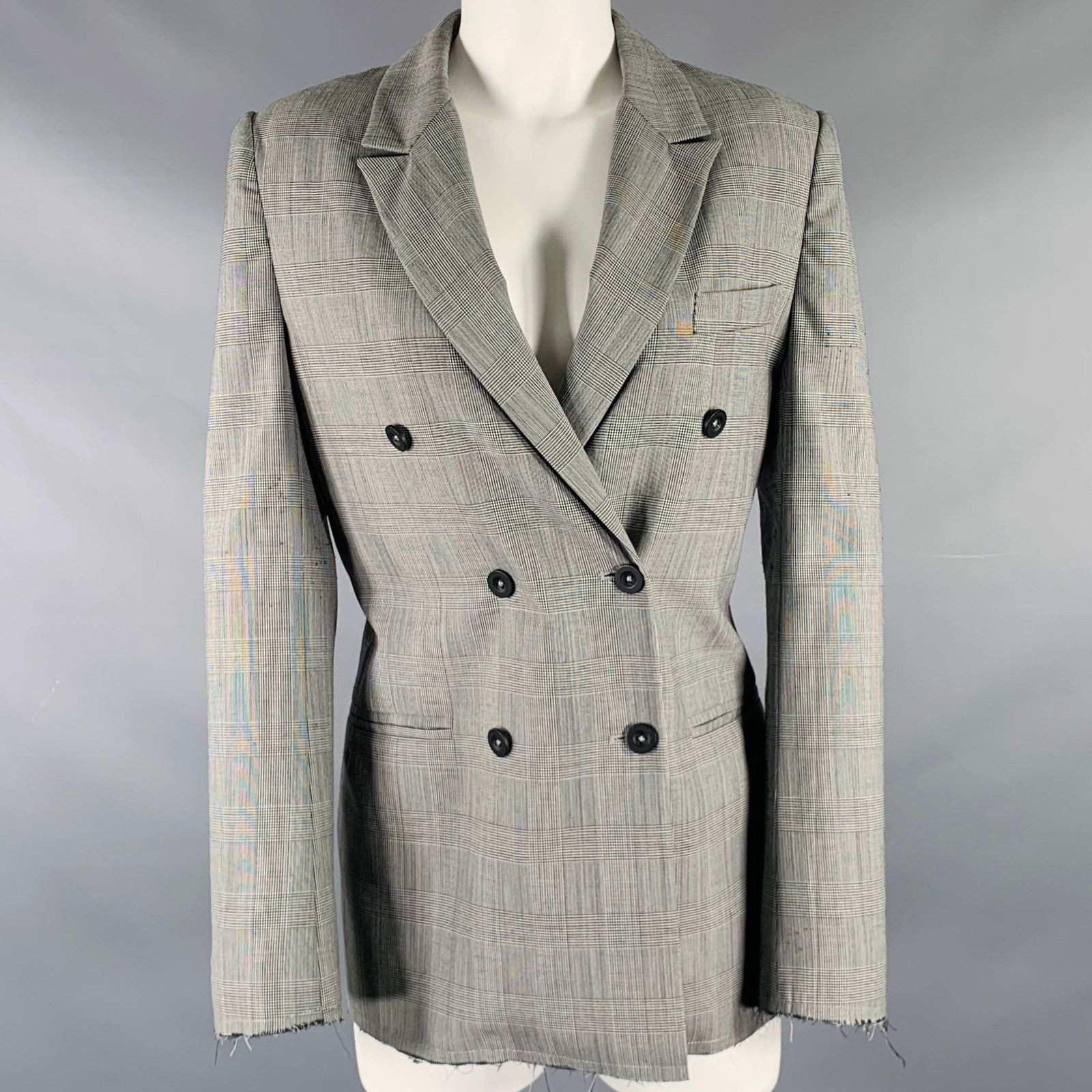 Ksubi KSUBI Size S Black White Polyester Wool Glen Plaid Blazer Size S / US 4 / IT 40 - 1 Thumbnail